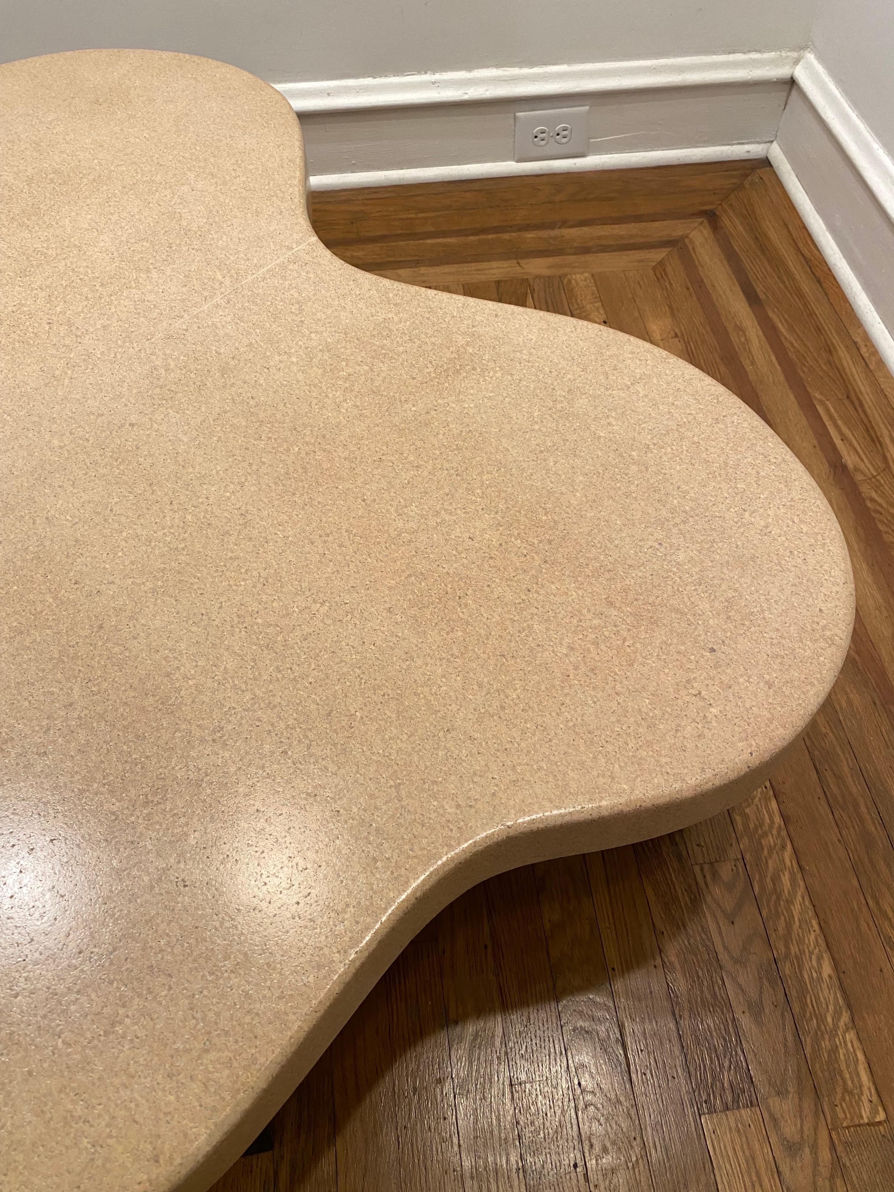 American Paul Frankl for Johnson Furniture Co. Cork Amoeba Shaped Coffee Table model 5005