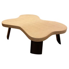Paul Frankl pour Johnson Furniture Co. Table basse en forme d'amibe en liège, modèle 5005