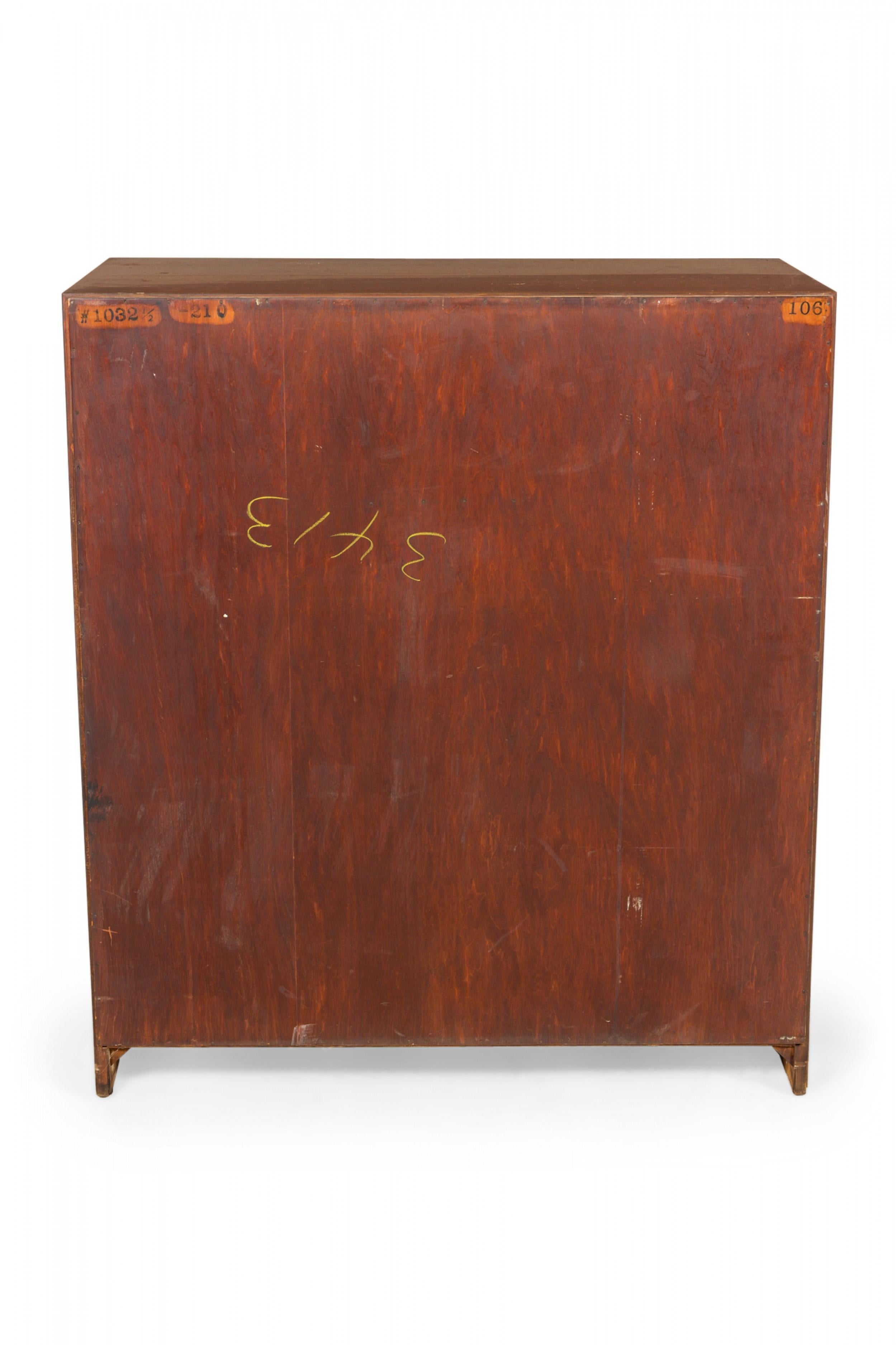 20th Century Paul Frankl for Johnson Furniture Co. Mid-Century Walnut Six Drawer High Chests For Sale