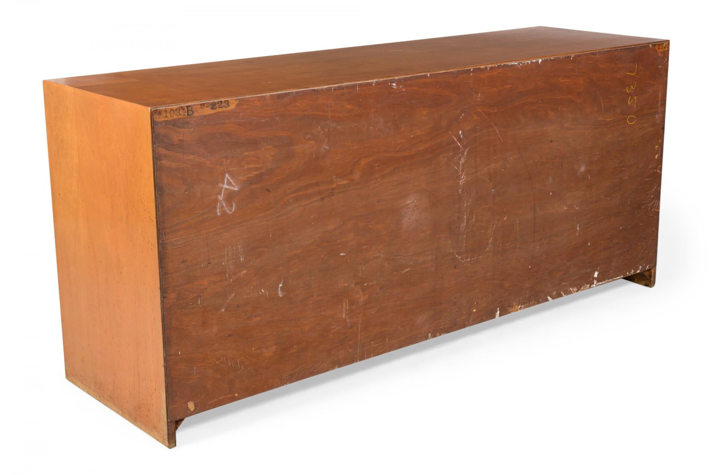 20th Century Paul Frankl for Johnson Furniture Co. Mid-Century Walnut Ten Drawer Low Chest