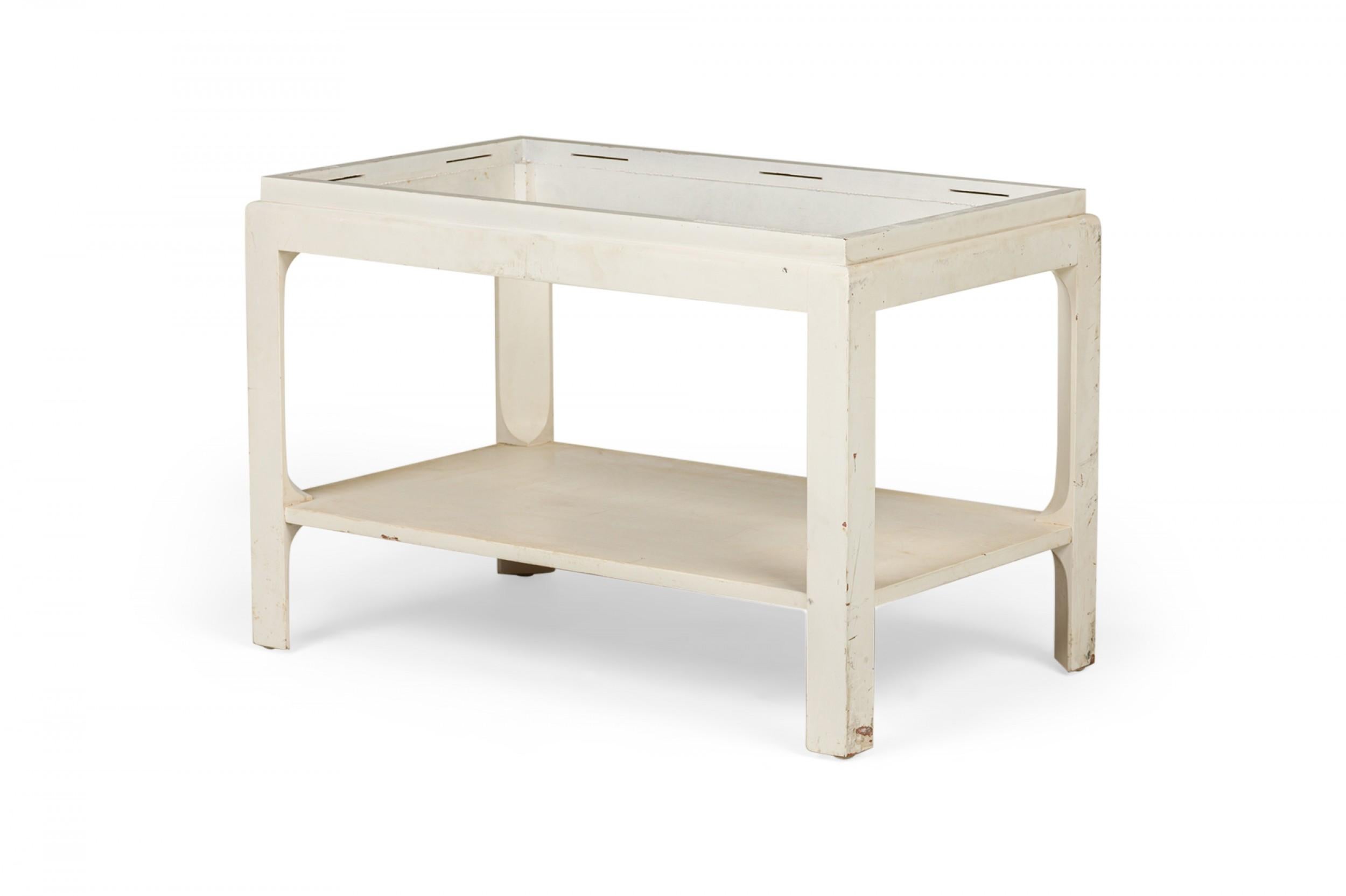 Mid-Century Modern Paul Frankl pour Johnson Furniture Company Bout de canapé en liège et bois noir et blanc en vente