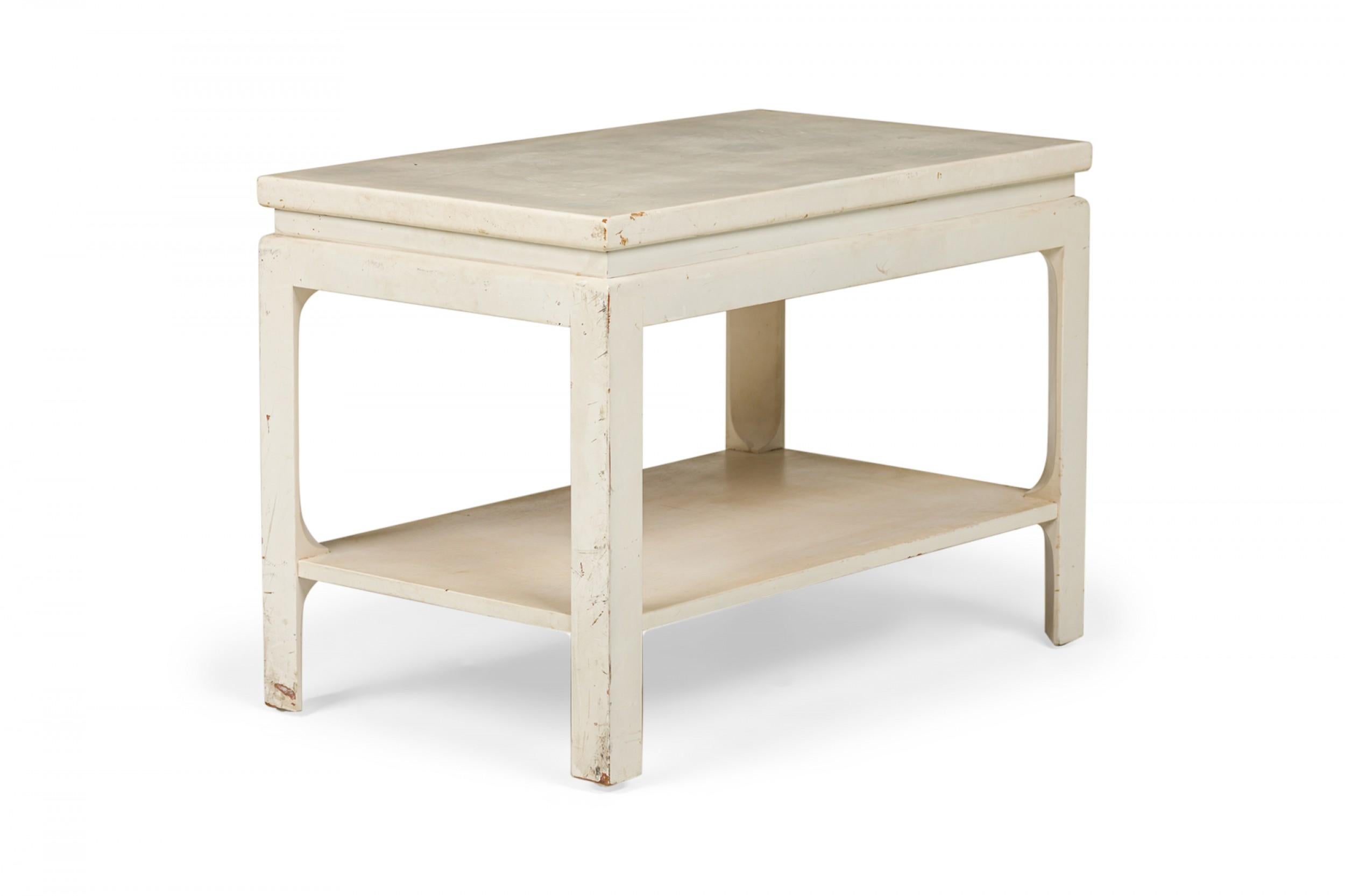 Paul Frankl für Johnson Furniture Company: schwarzes und weißes Kork- und Holzendeckel  im Zustand „Gut“ im Angebot in New York, NY