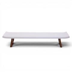 Paul Frankl for Johnson Furniture Company Cork and Mahogany Coffee Table Bench