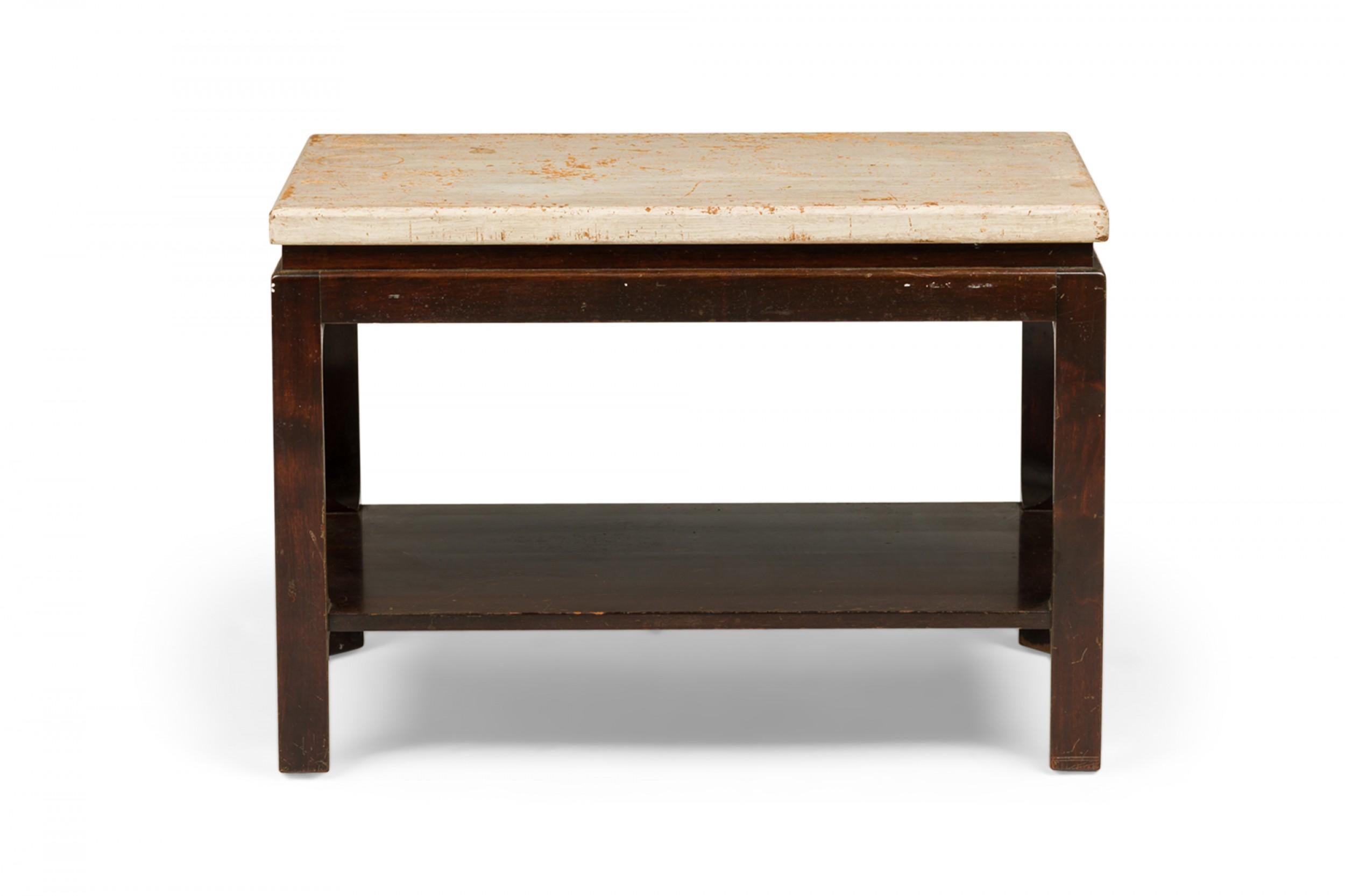 Paul Frankl para Johnson Furniture Company Mesa auxiliar y auxiliar de corcho y caoba en Bueno estado para la venta en Queens, NY