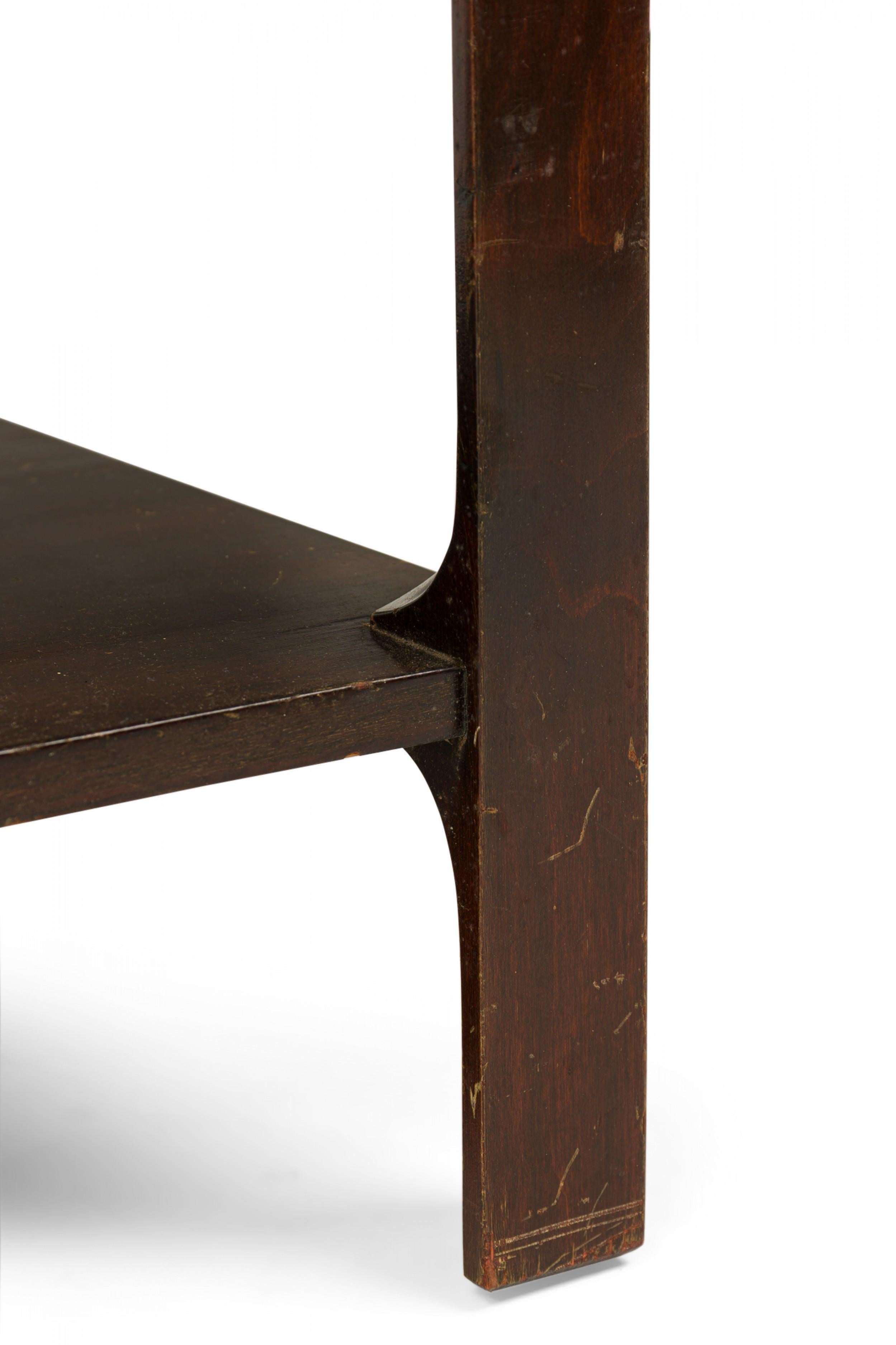 Paul Frankl para Johnson Furniture Company Mesa auxiliar y auxiliar de corcho y caoba Caoba en venta