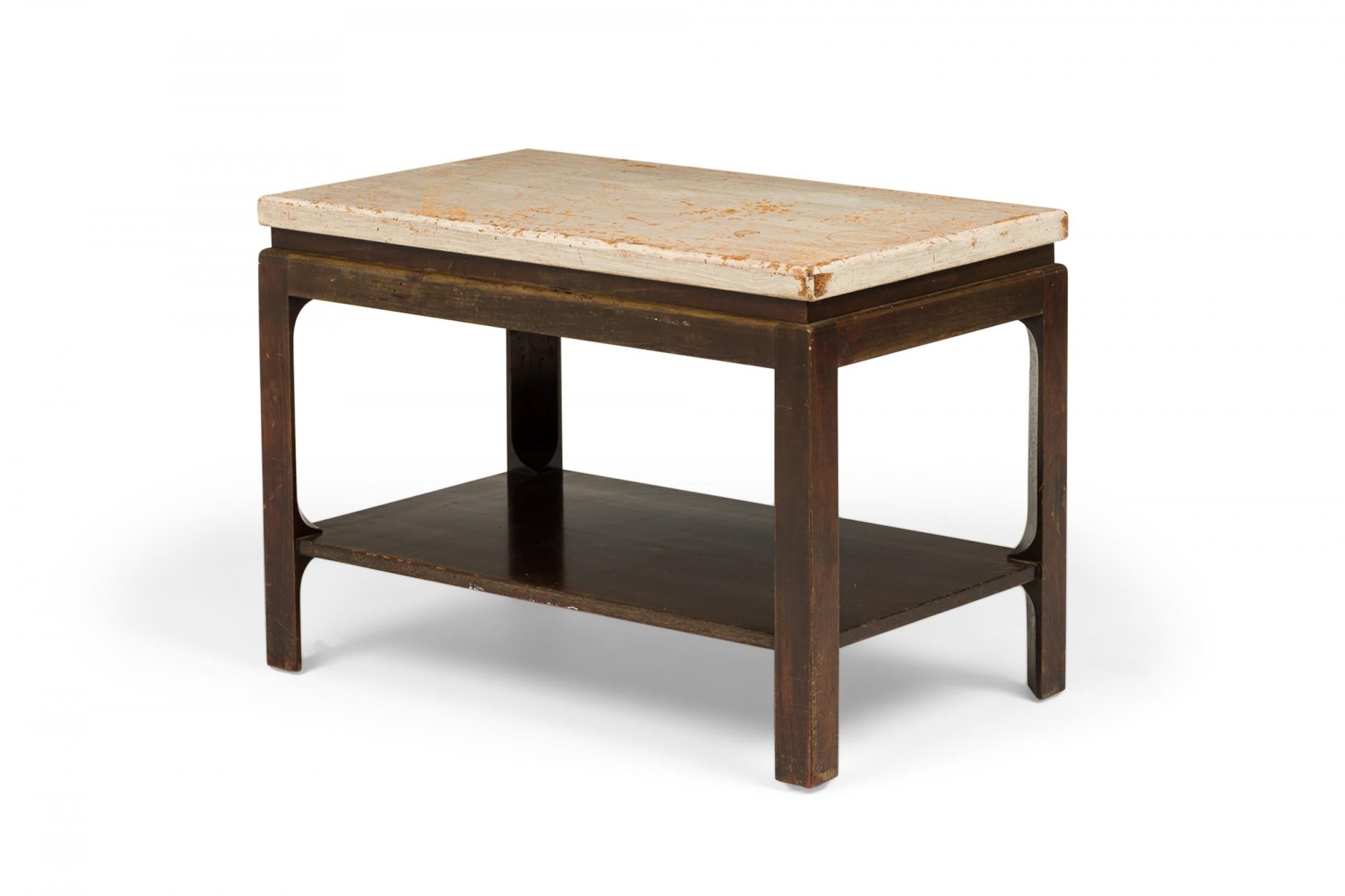 Paul Frankl para Johnson Furniture Company Mesa auxiliar y auxiliar de corcho y caoba en venta 1