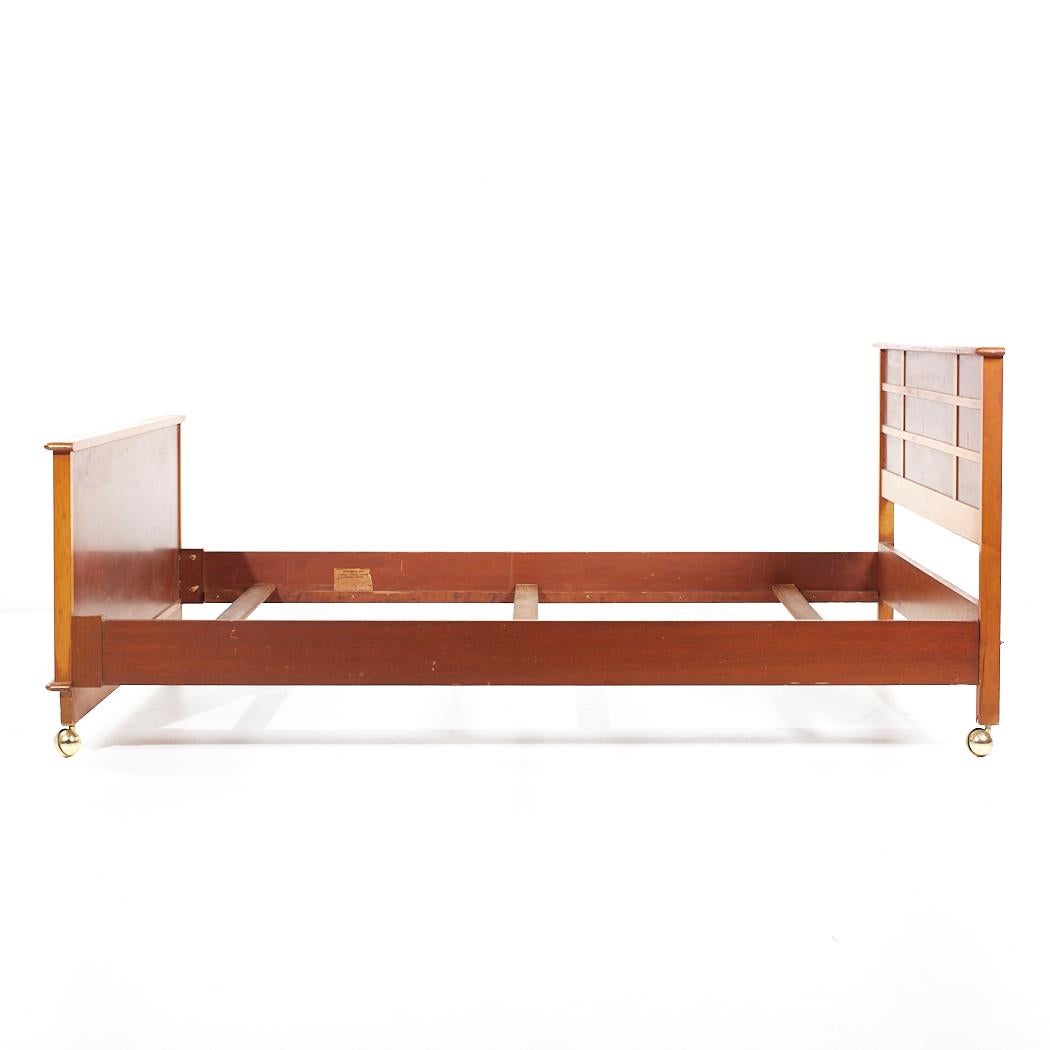 American Paul Frankl for Johnson Furniture Company MCM Station Wagon Full Bed Frame For Sale