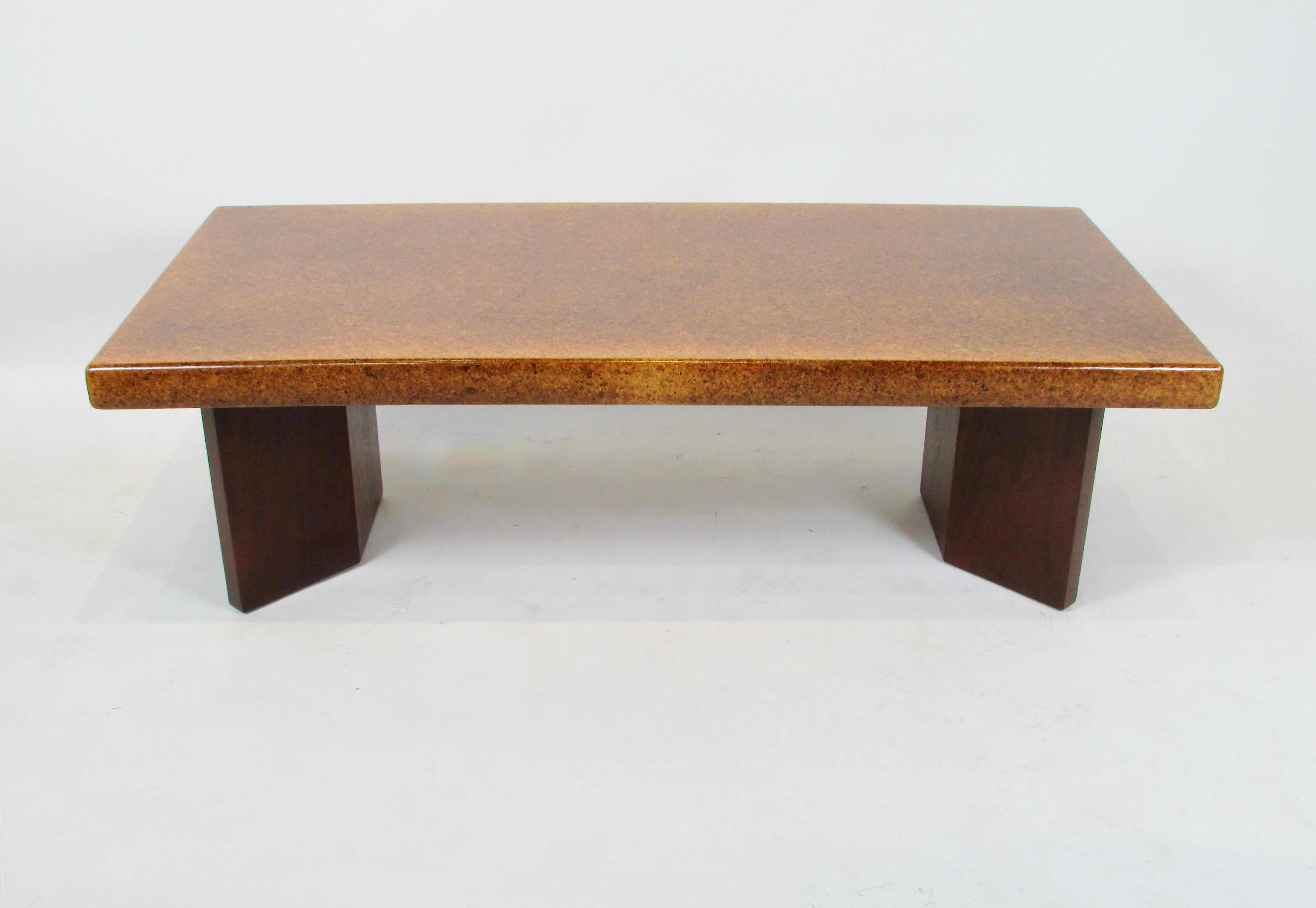 Mid-Century Modern Paul Frankl for Johnson Furniture cork top cocktail table For Sale
