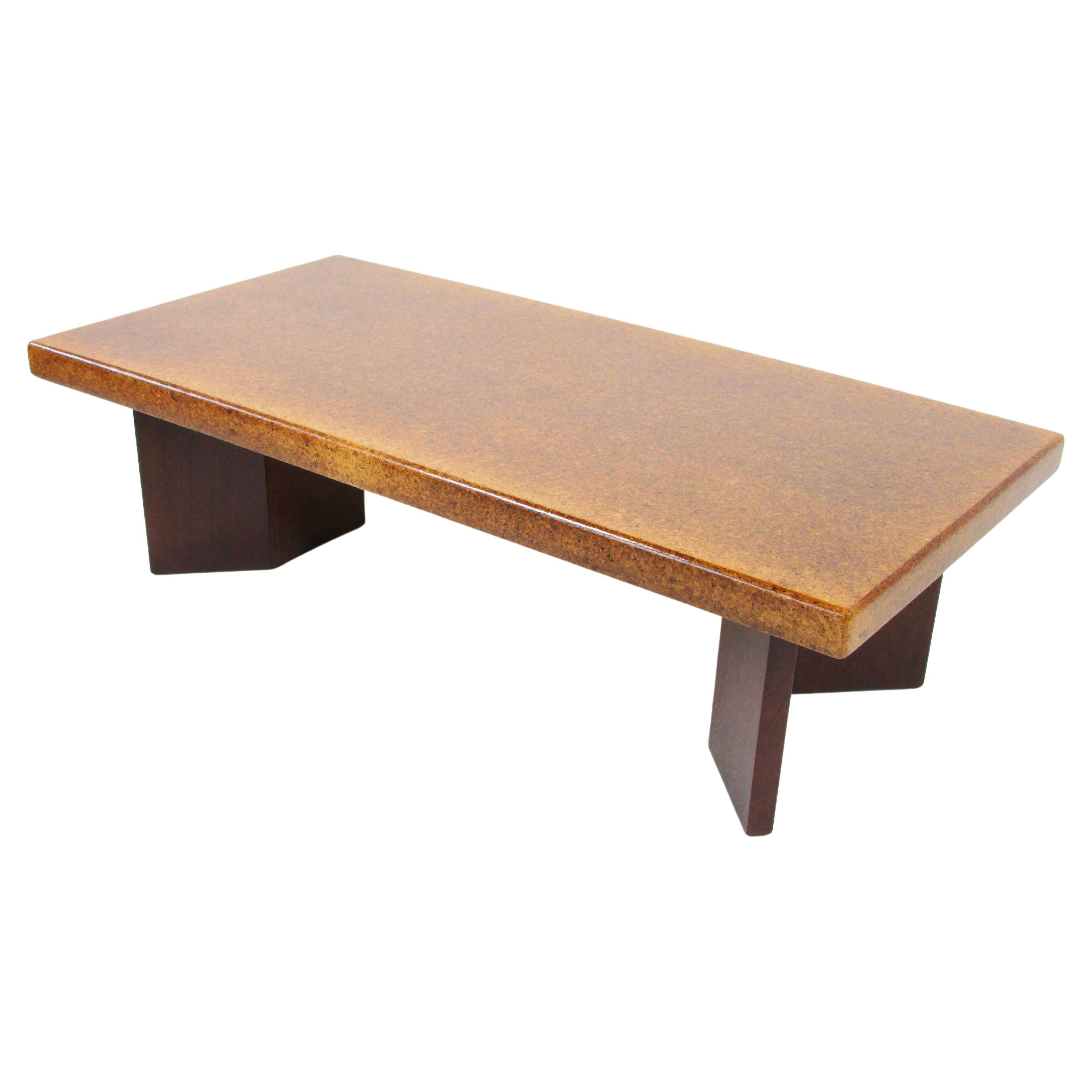 Paul Frankl for Johnson Furniture cork top cocktail table For Sale