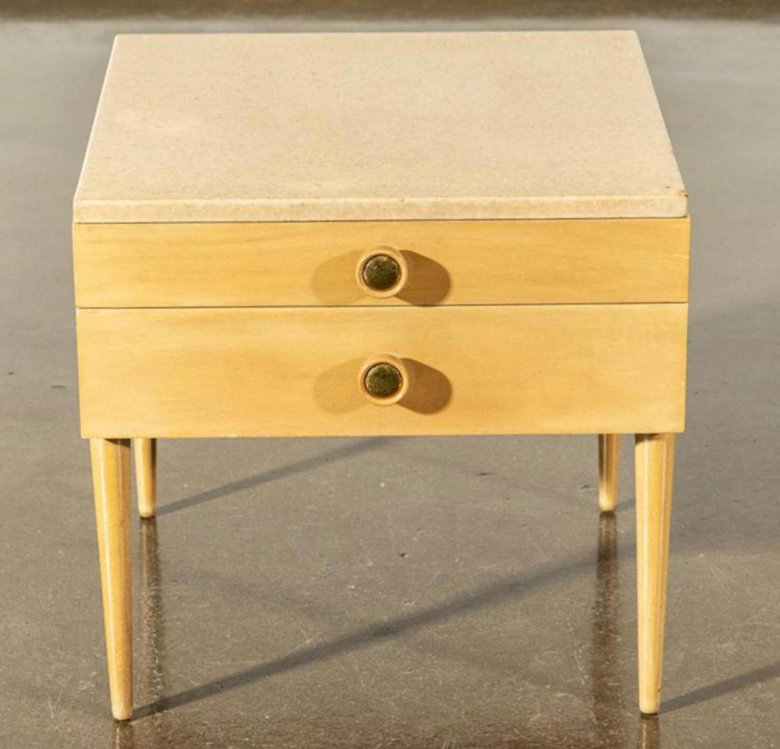 Mid-Century Modern Paul Frankl for Johnson Furniture Cork Top Side Table or Nightstand