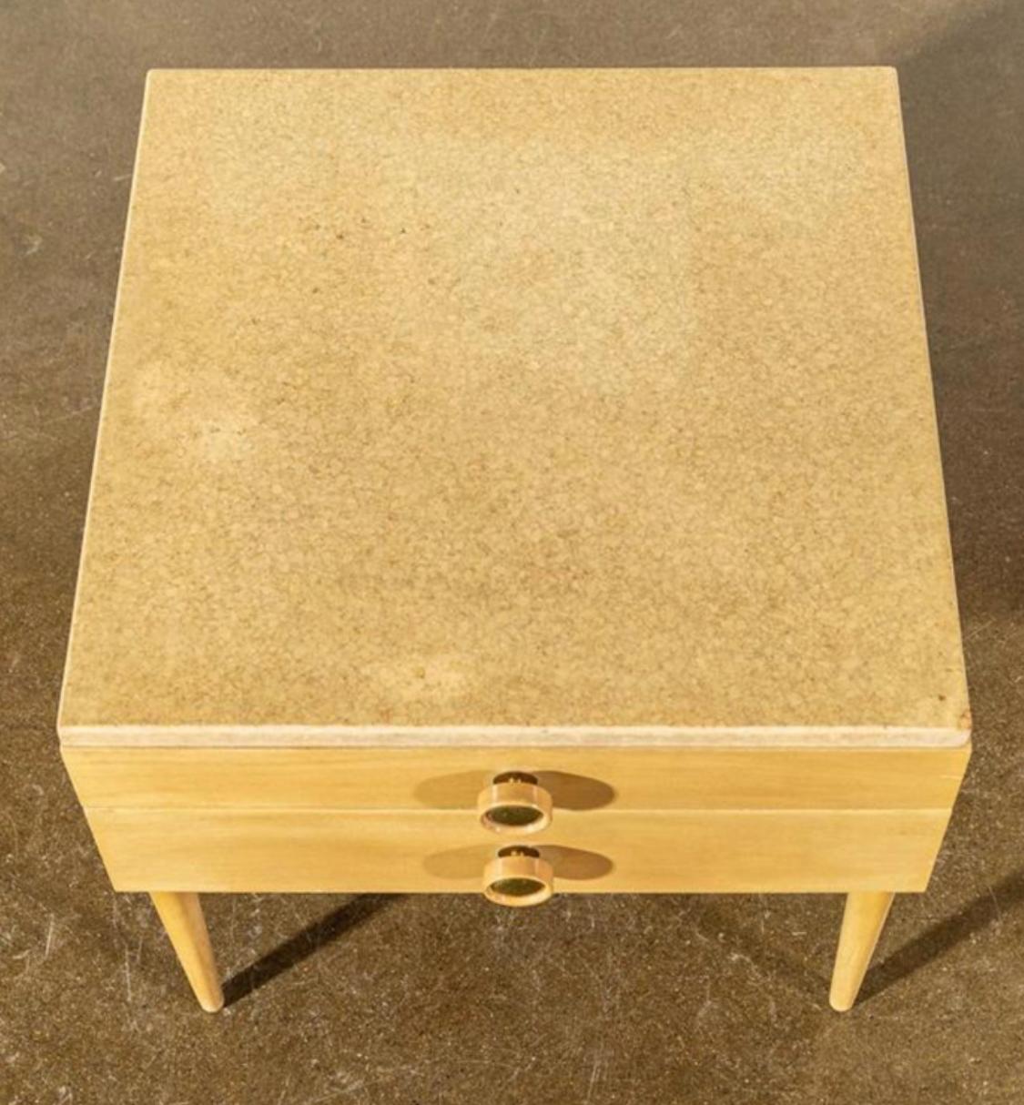 Paul Frankl for Johnson Furniture Cork Top Side Table or Nightstand In Good Condition In Brooklyn, NY