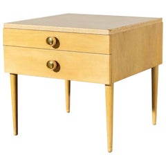 Paul Frankl for Johnson Furniture Cork Top Side Table or Nightstand