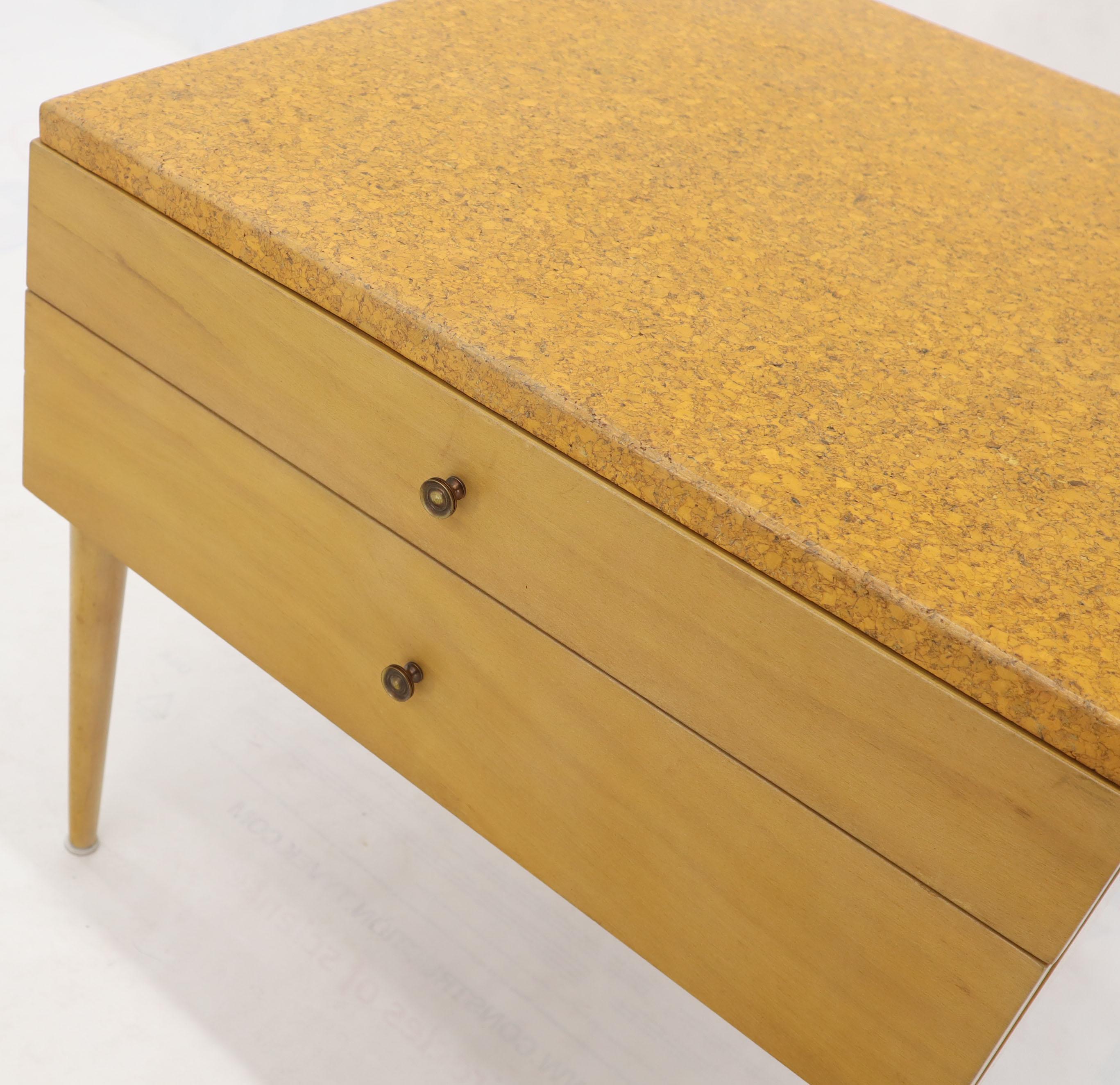 Paul Frankl for Johnson Furniture Table d'appoint à deux tiroirs en liège Sqaure Stand en vente 3
