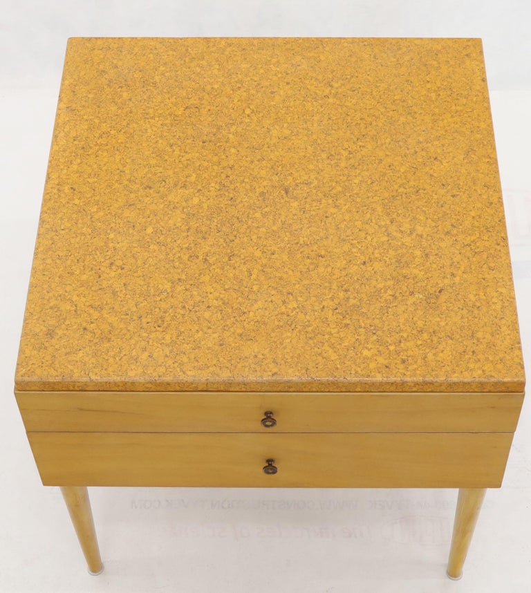 Paul Frankl For Johnson Furniture Cork Top Two Drawer Sqaure End