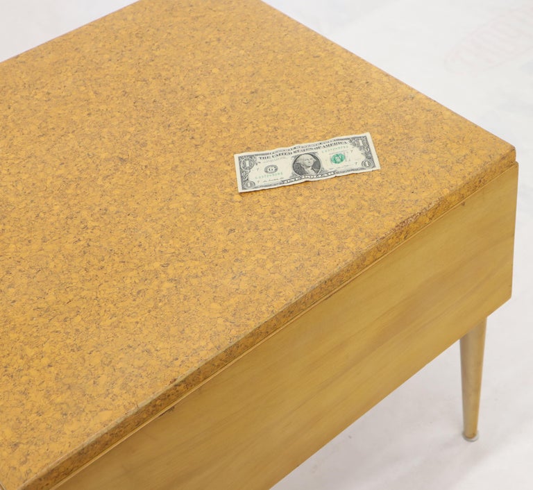 Paul Frankl For Johnson Furniture Cork Top Two Drawer Sqaure End