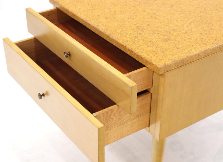 Paul Frankl For Johnson Furniture Cork Top Two Drawer Sqaure End