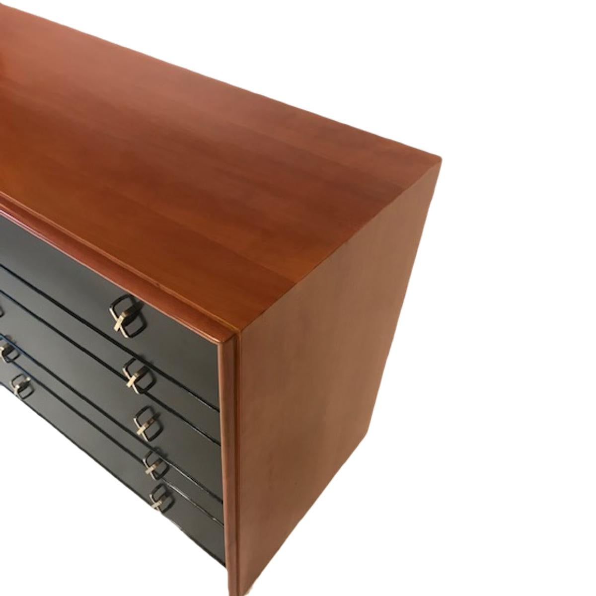 Mid-Century Modern Paul Frankl for Johnson Furniture John Stuart 10 Drawer X Pull Dresser Chest