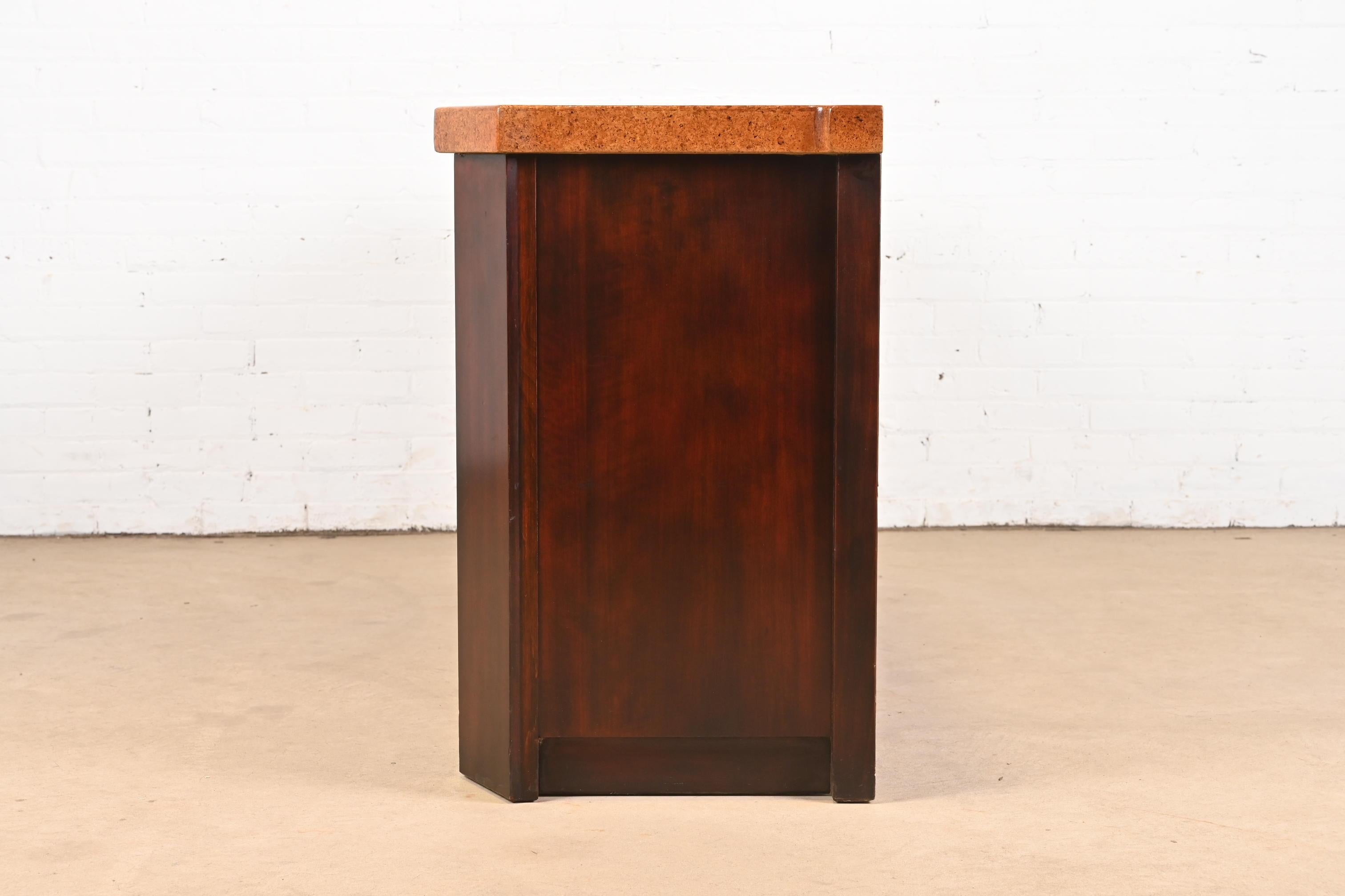 Paul Frankl for Johnson Furniture Mahogany Sideboard or Bar Cabinet, 1950s For Sale 9