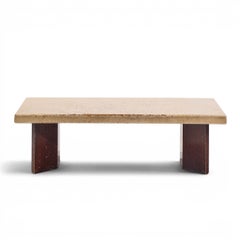 Paul Frankl for Johnson Furniture Mid Century Mahogany and Cork Coffee Table