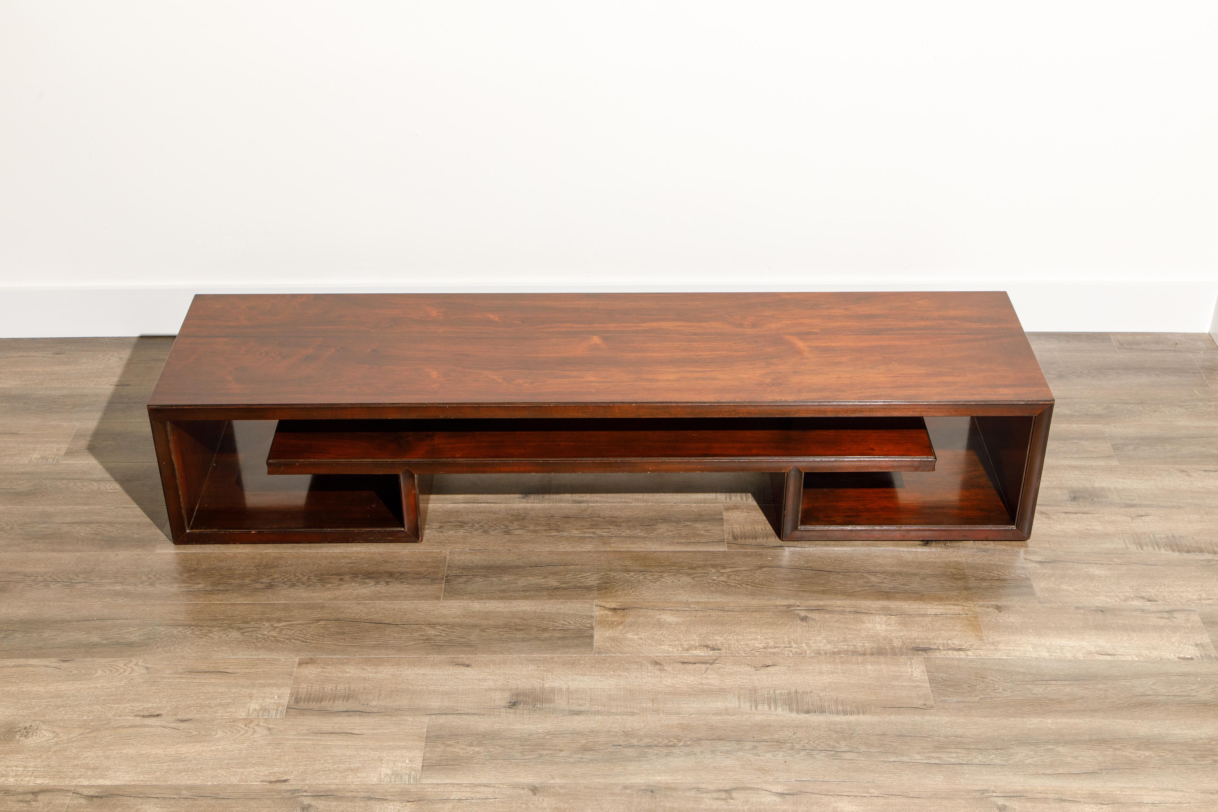 Paul Frankl for Johnson Furniture Rosewood Coffee Table, c. 1950s, Stamped 4
