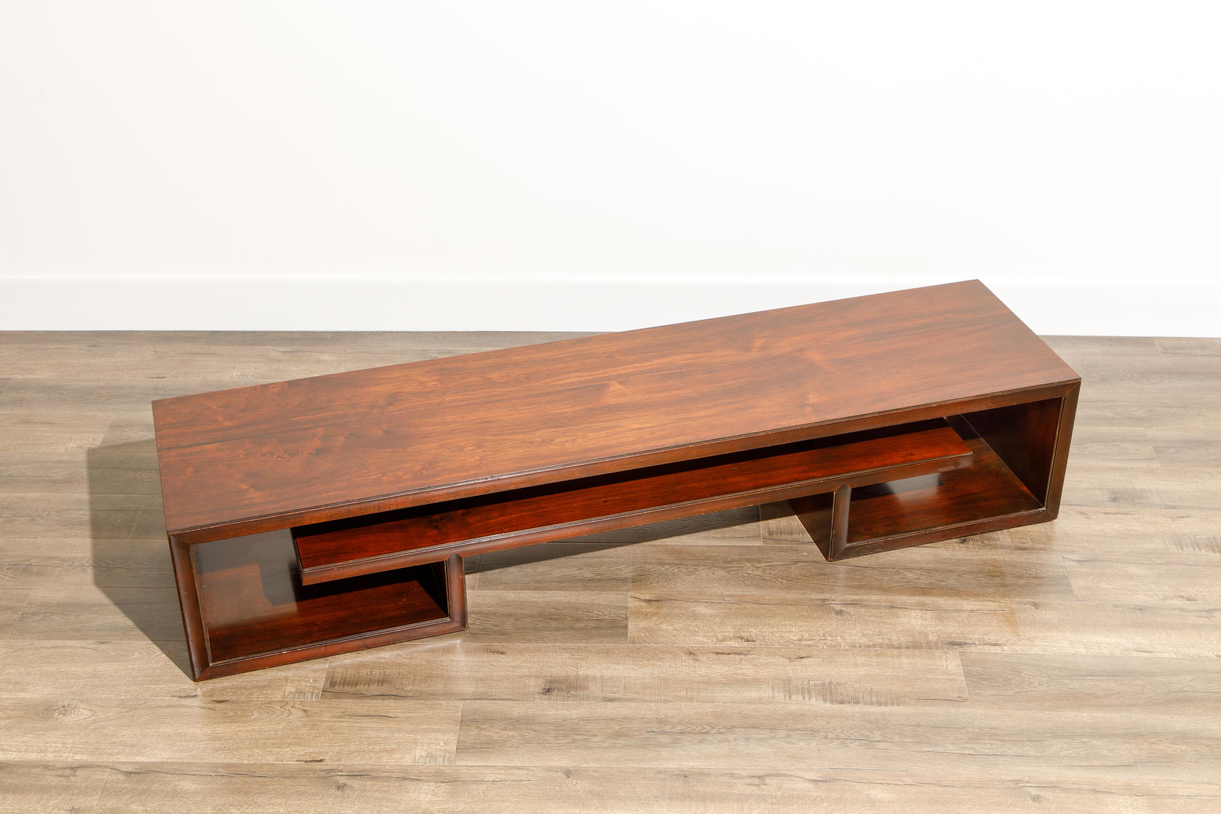 Paul Frankl for Johnson Furniture Rosewood Coffee Table, c. 1950s, Stamped 5