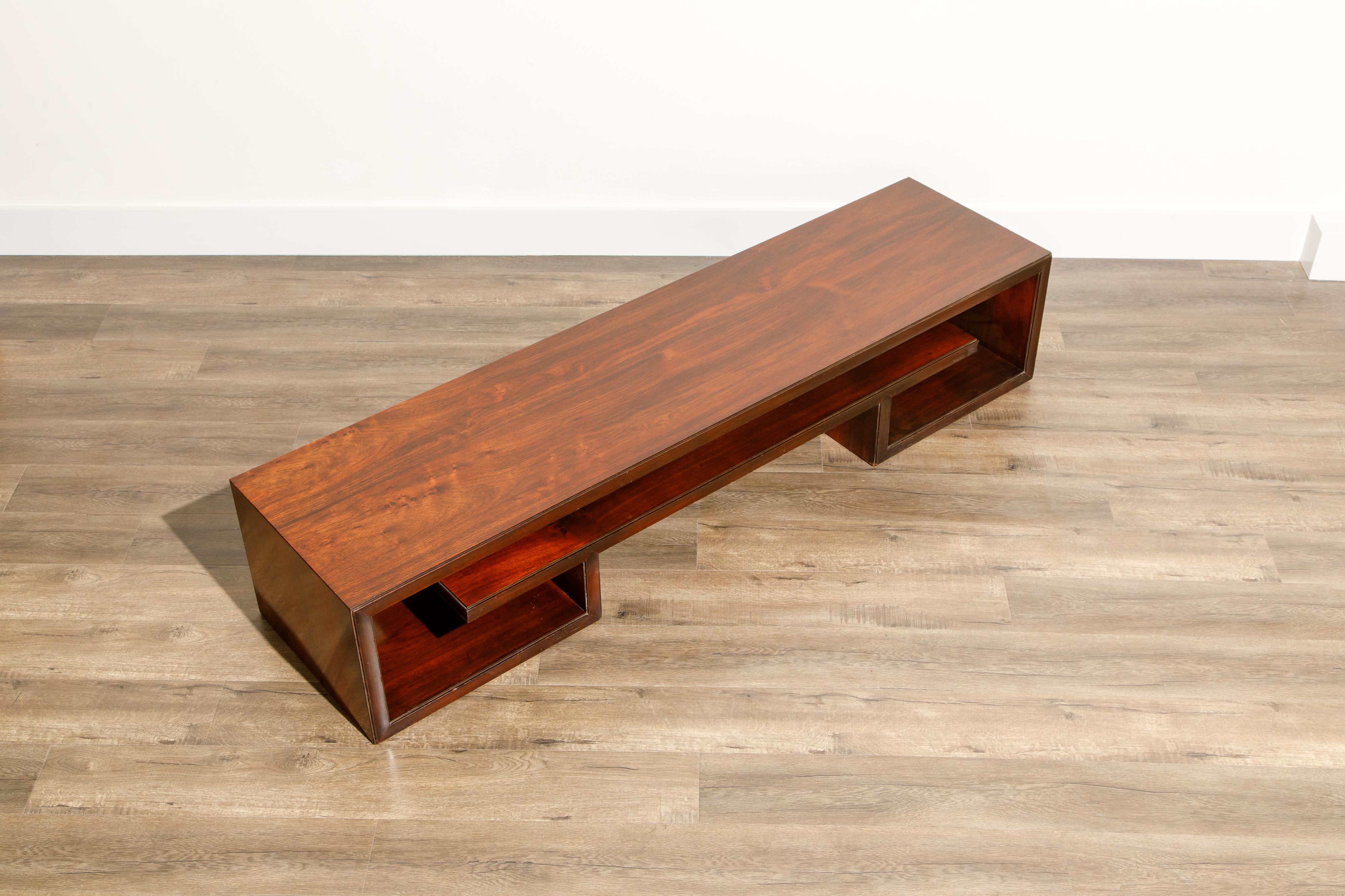 Paul Frankl for Johnson Furniture Rosewood Coffee Table, c. 1950s, Stamped 6