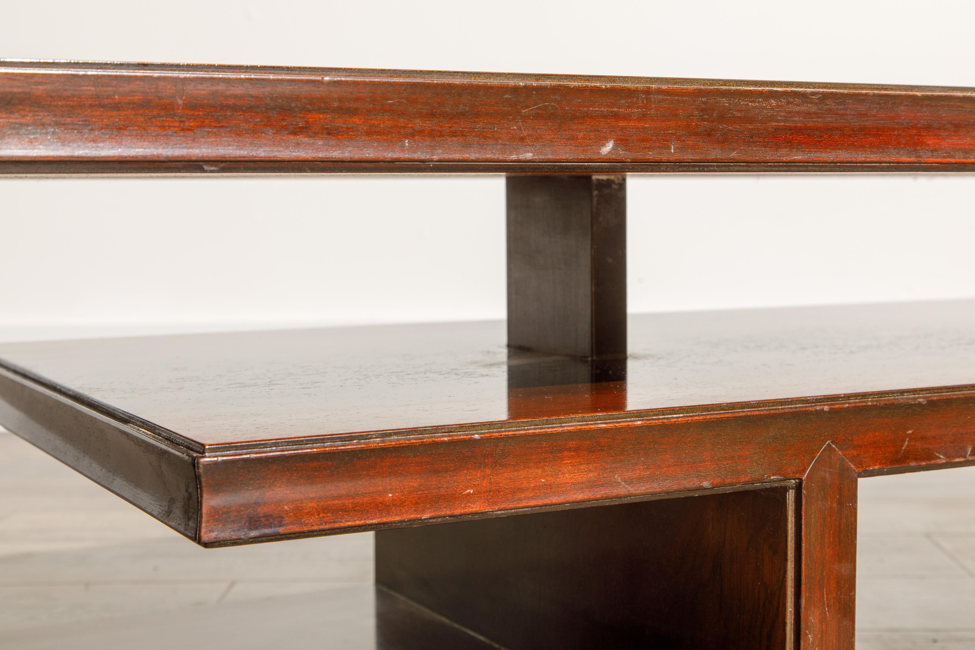 Paul Frankl for Johnson Furniture Rosewood Coffee Table, c. 1950s, Stamped 11