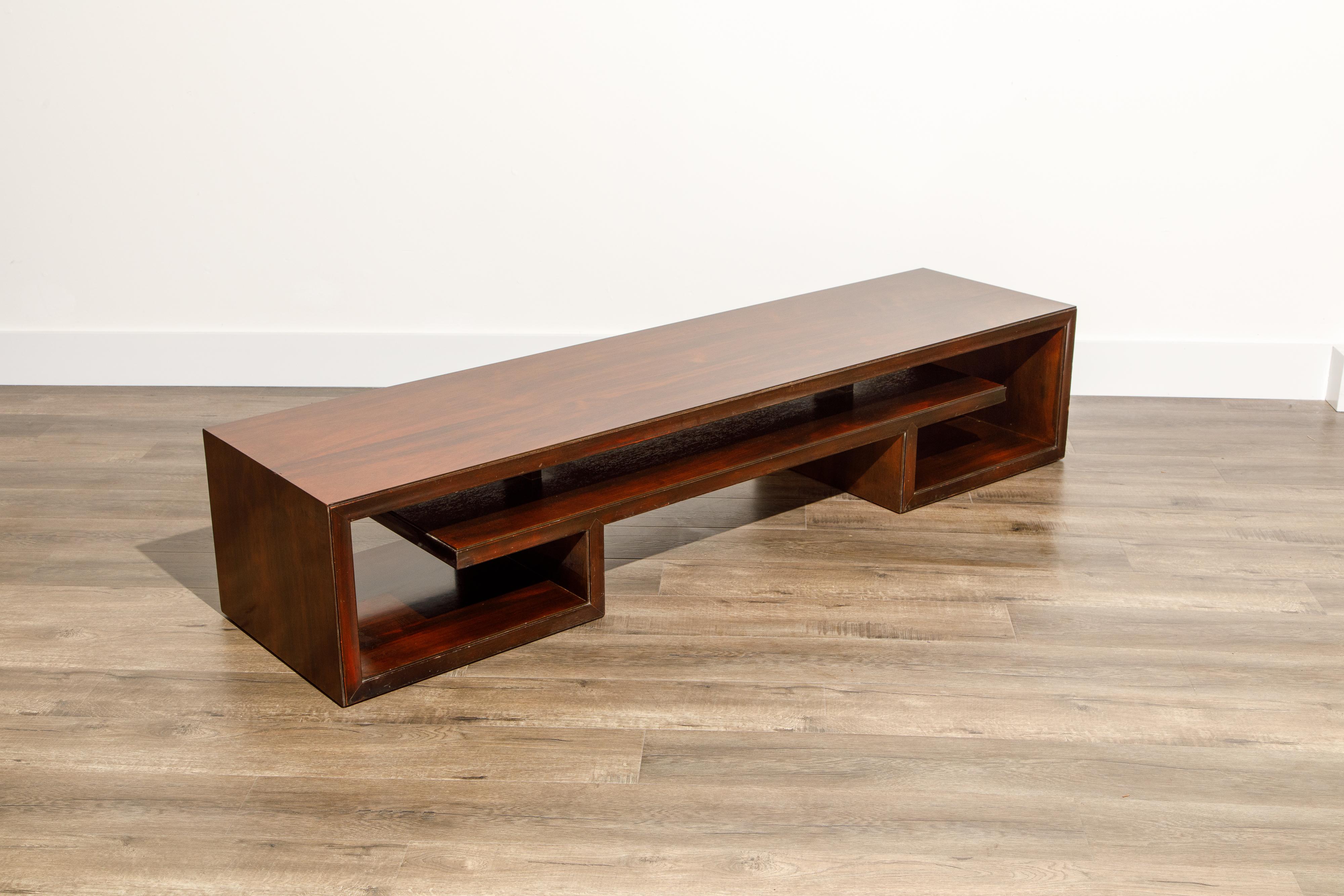Mid-20th Century Paul Frankl for Johnson Furniture Rosewood Coffee Table, c. 1950s, Stamped