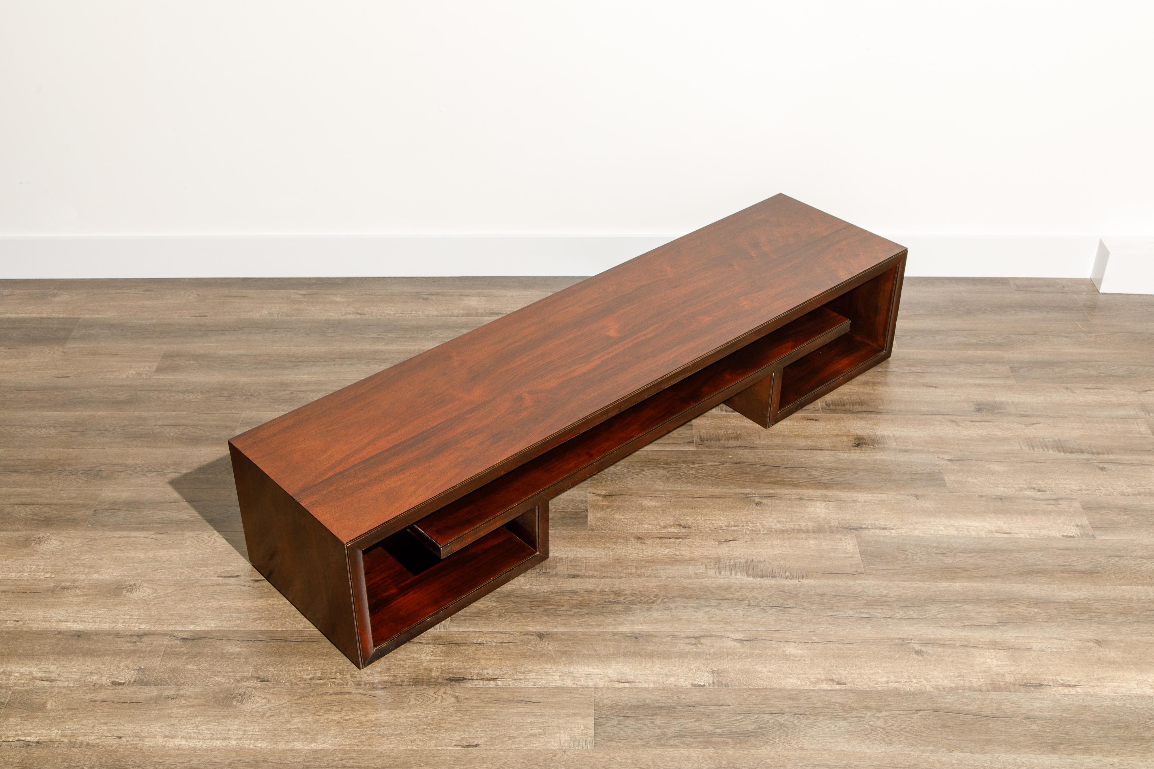 Paul Frankl for Johnson Furniture Rosewood Coffee Table, c. 1950s, Stamped 1