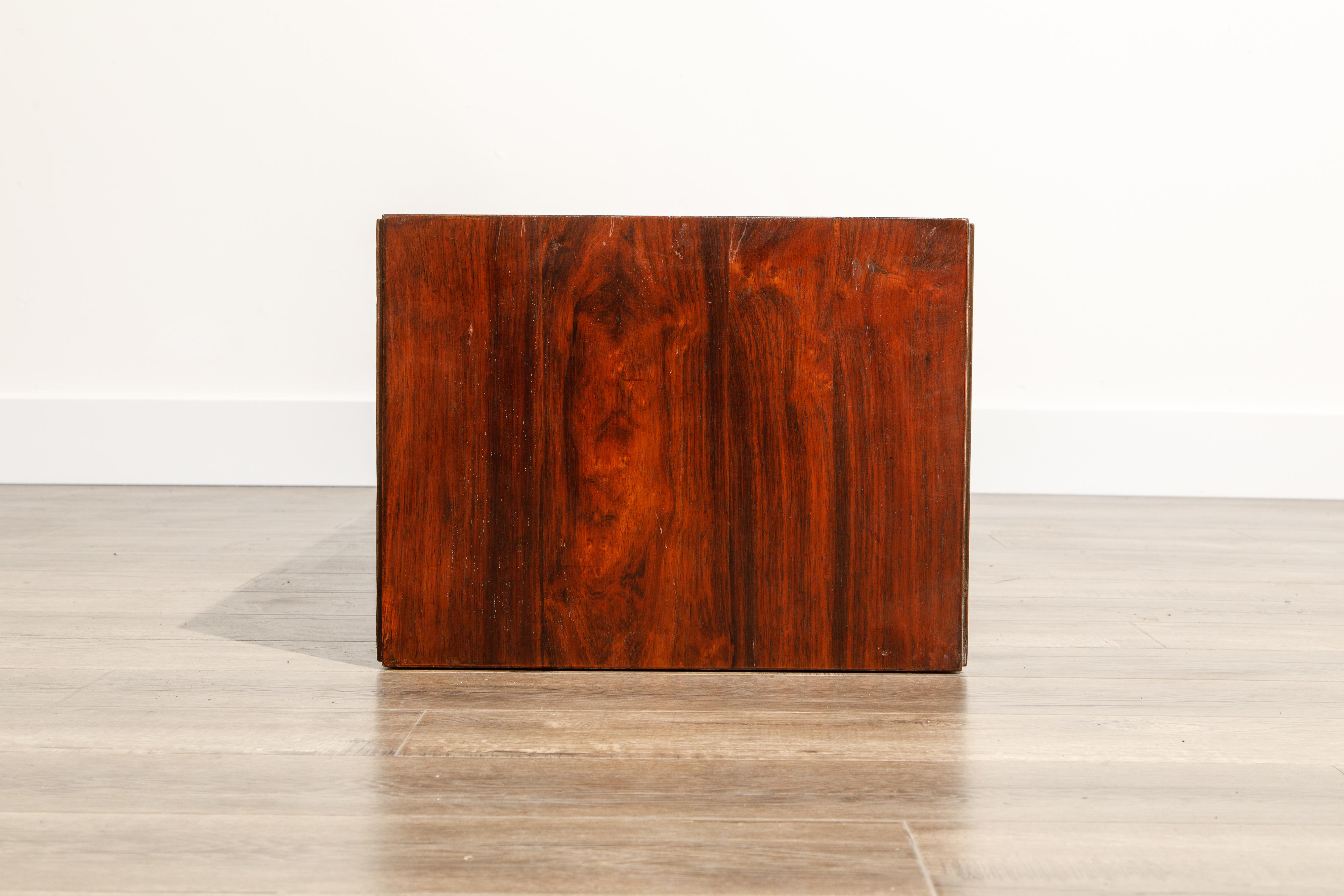 Paul Frankl for Johnson Furniture Rosewood Coffee Table, c. 1950s, Stamped 2