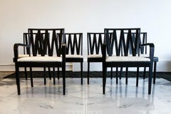 Paul Frankl für Johnson Furniture Zig Zag Esszimmerstühle:: Satz von 6