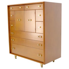 Paul Frankl for Johnson Rare High Chest Dresser avec compartiment à double portes