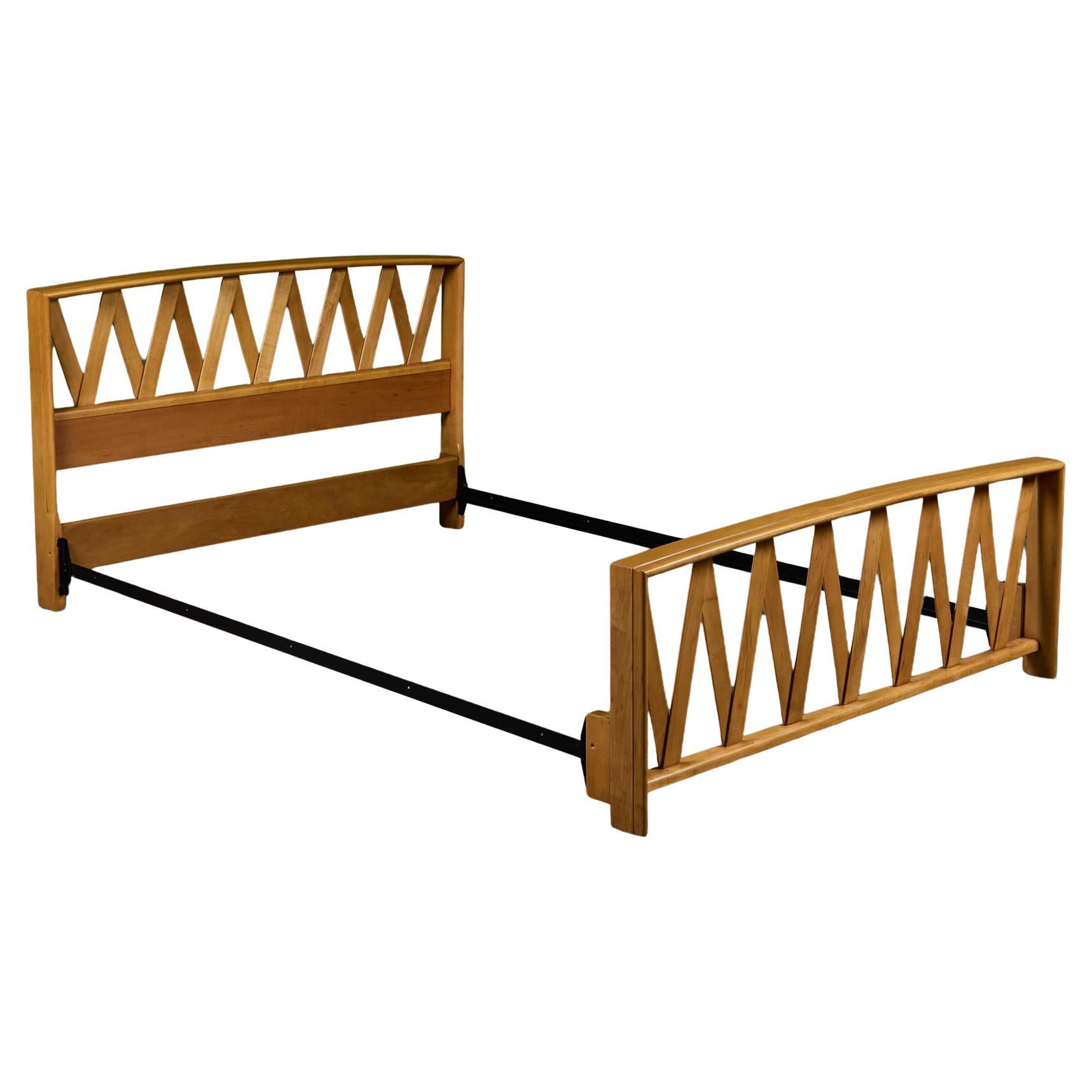 Paul Frankl Full Size Maple Bed Frame for Johnson Furniture Co.