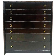 Paul Frankl Chest of Drawers John Stuart, Johnson Furniture mahogany Brass Pulal