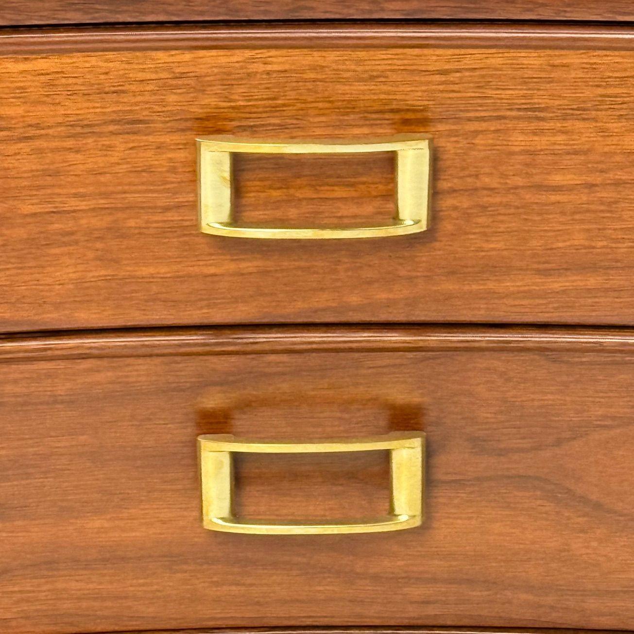 Paul Frankl, John Stuart, Mid-Century Modern, Concave Nightstands, Walnut, 1950s 3