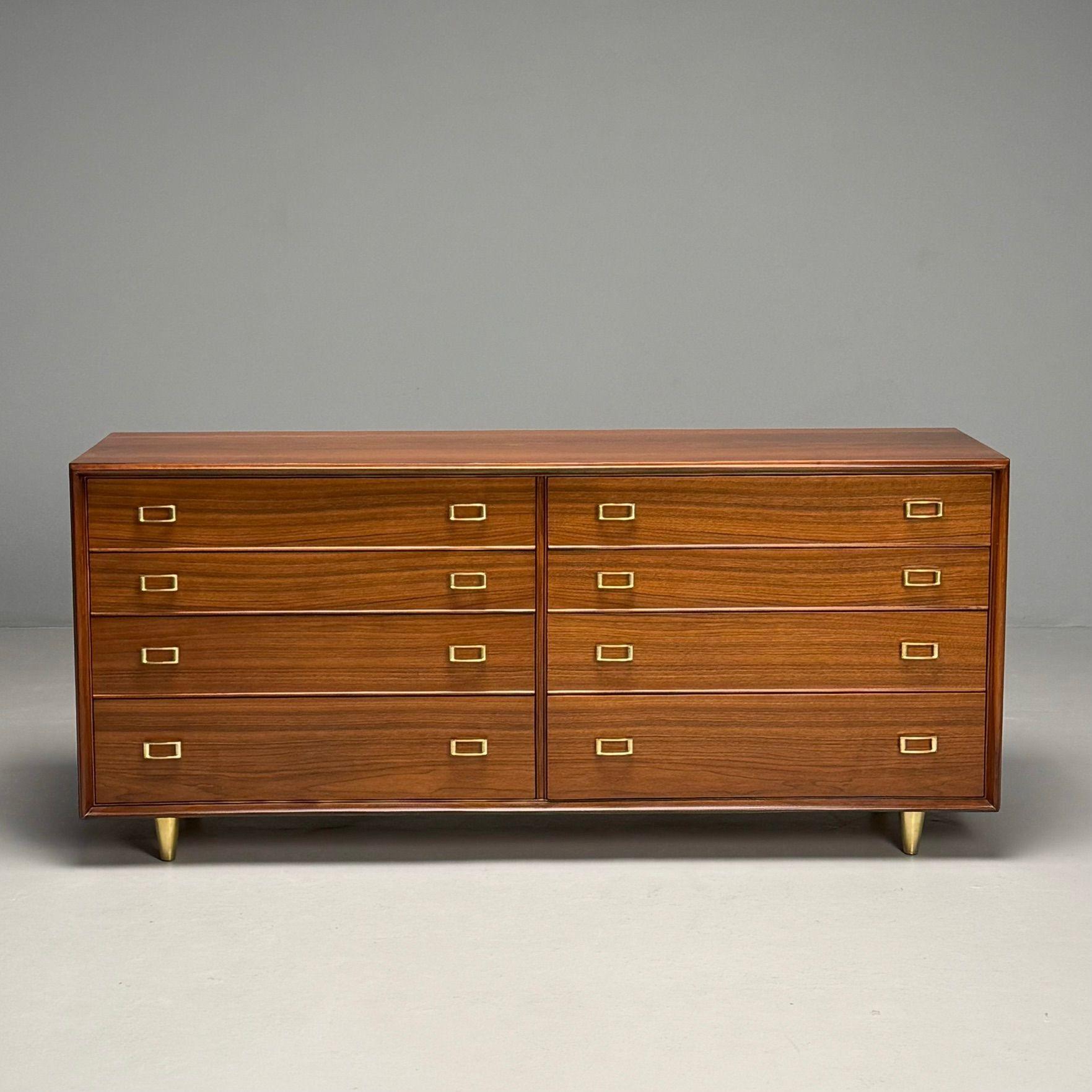 Paul Frankl, John Stuart, Mid-Century Modern, Dresser, Walnut, Brass, USA, 1950s For Sale 2
