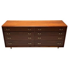 Paul Frankl, John Stuart, Comò moderno di metà secolo, noce, ottone, USA, anni '50
