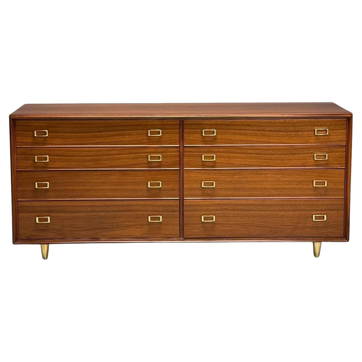 Paul Frankl, John Stuart, Mid-Century Modern, Dresser, Walnut, Brass, USA, 1950s
