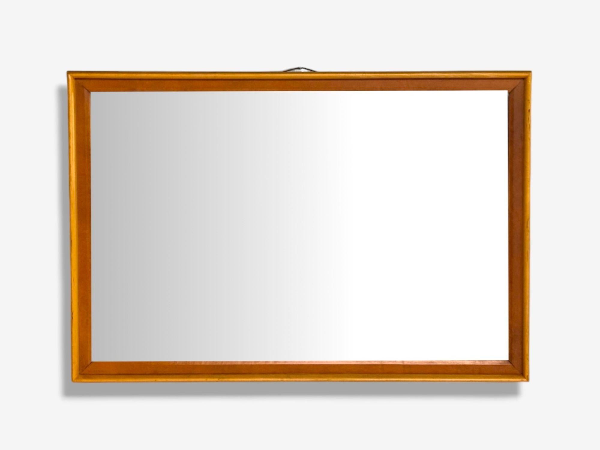 Paul Frankl, John Stuart, modernité du milieu du siècle, grand miroir mural, console ou miroir d'embarcadère en forme de wagon de gare, années 1950

Un exemple difficile à trouver de miroir mural de la série 