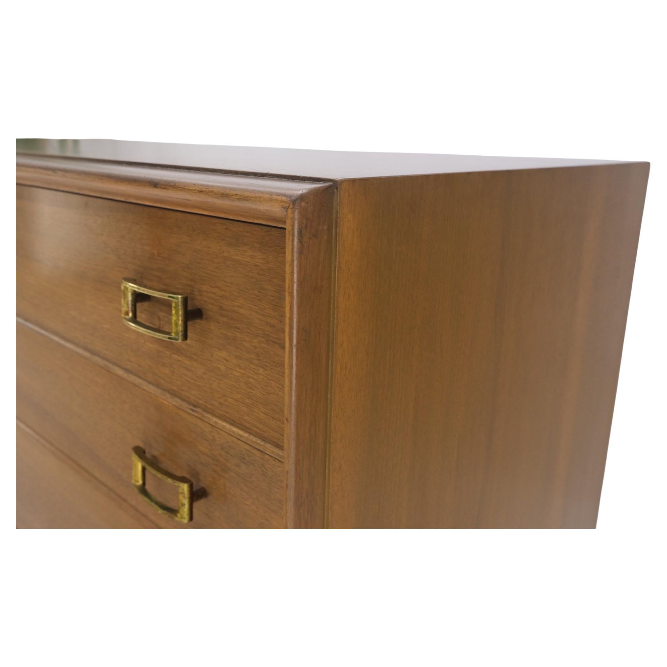 American Paul Frankl Johnson Furniture Long 8 Drawers Dresser Credenza Buckle Brass Pulls
