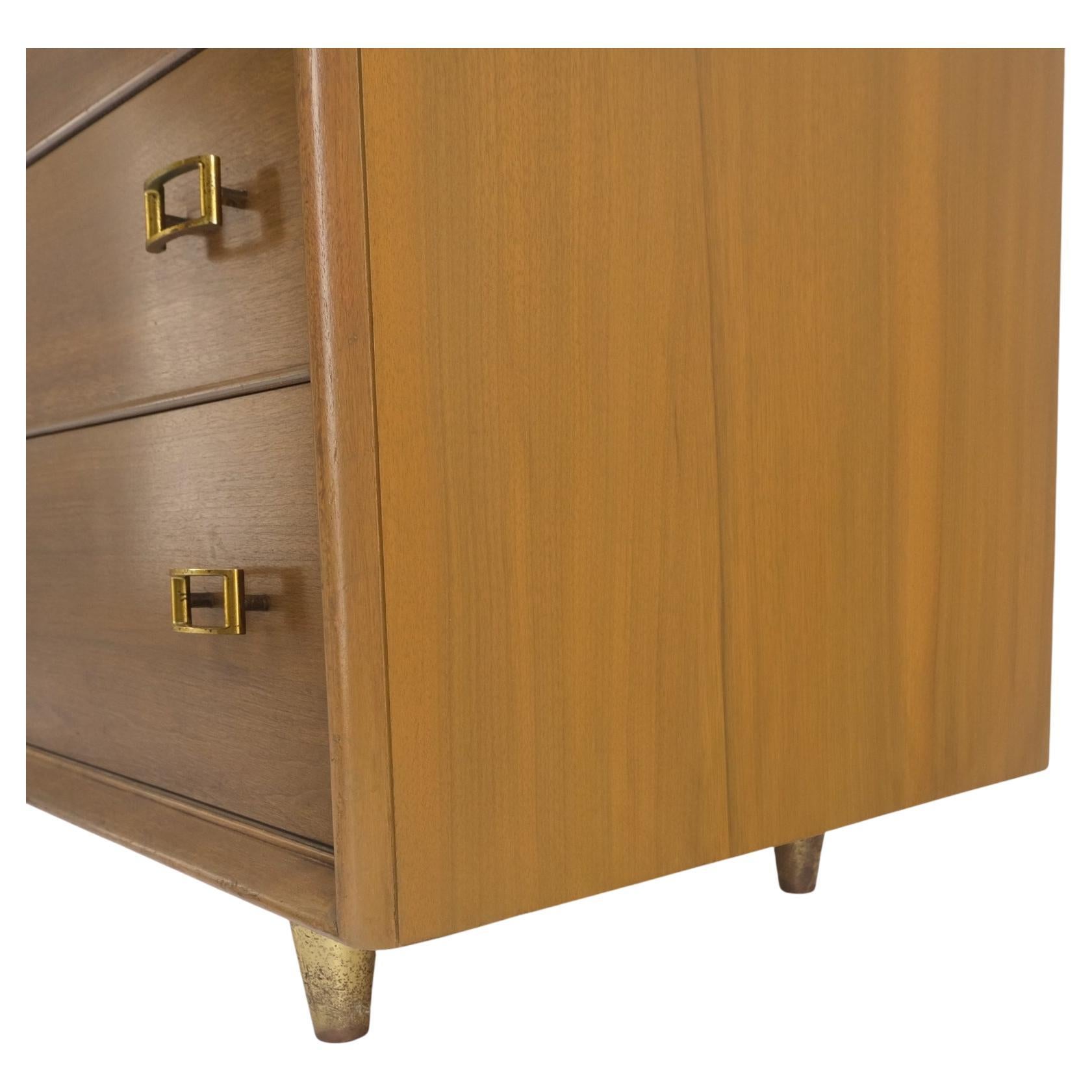 Paul Frankl Johnson Furniture Long 8 Drawers Dresser Credenza Buckle Brass Pulls 2
