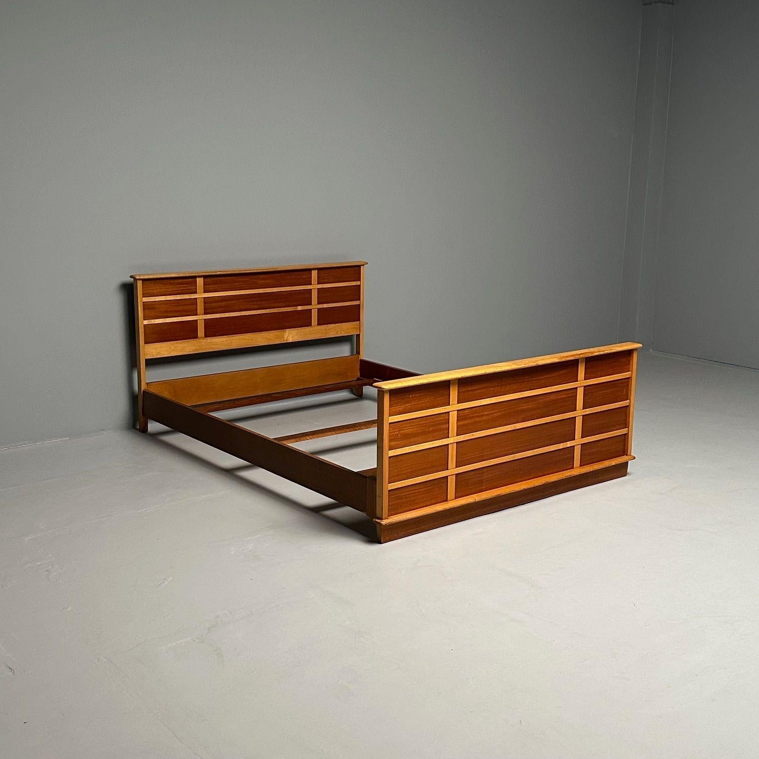 American Paul Frankl, Johnson Furniture, Mid-Century Modern, Station Wagon Bedframe For Sale