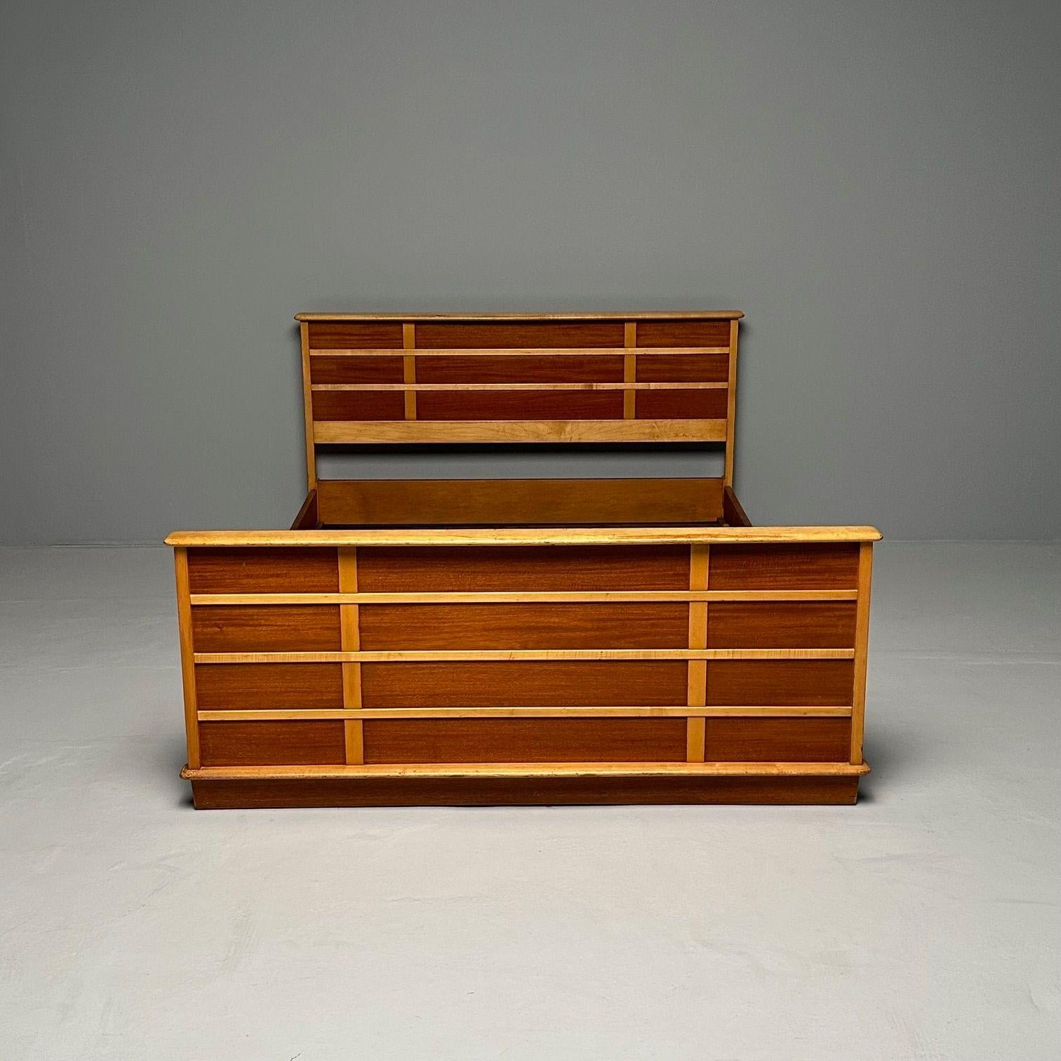 Mid-20th Century Paul Frankl, Johnson Furniture, Mid-Century Modern, Station Wagon Bedframe For Sale