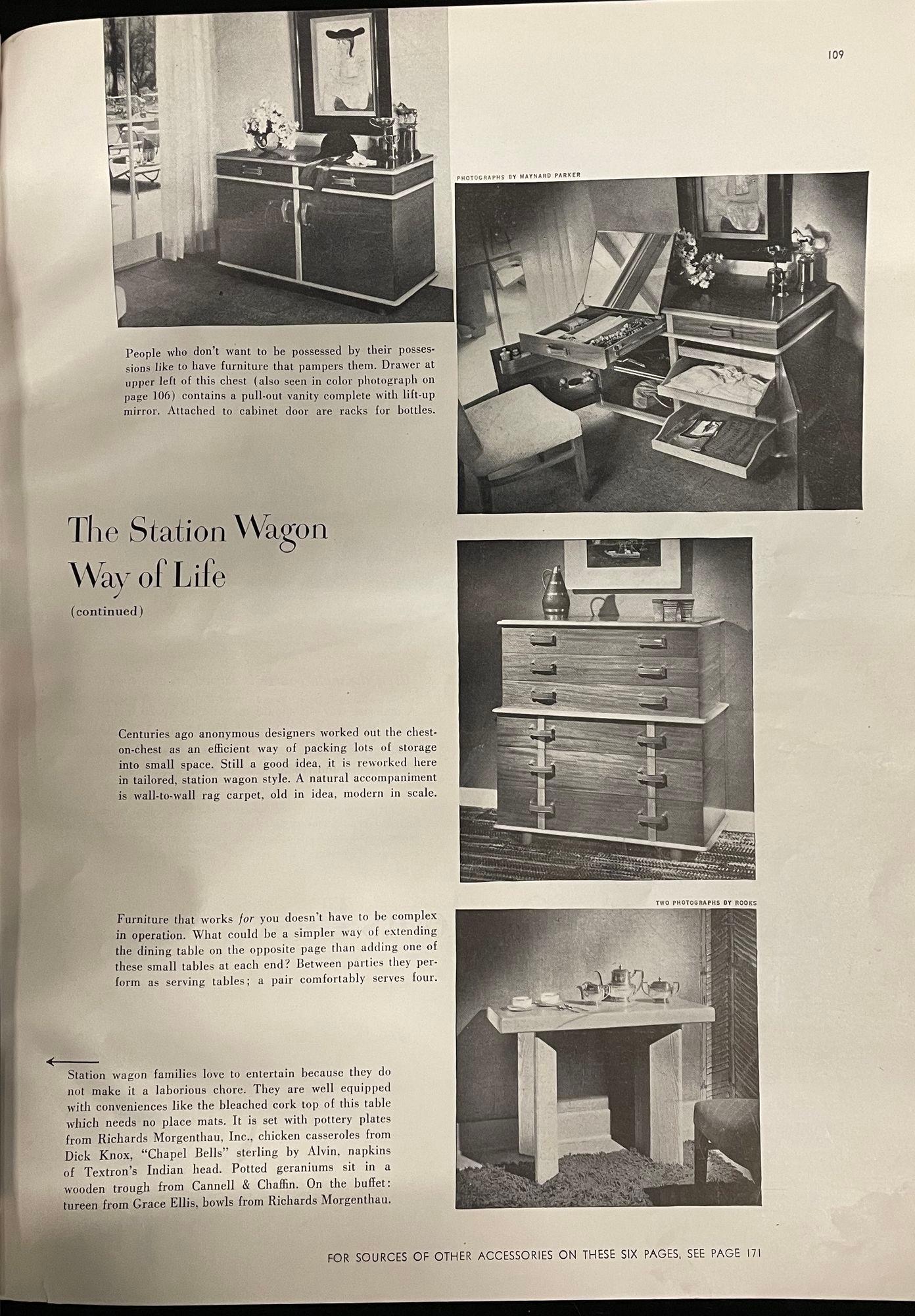 Paul Frankl, Johnson Furniture, Station Wagon Bench, Bergahornholz, Stoff, 1950er Jahre im Angebot 7