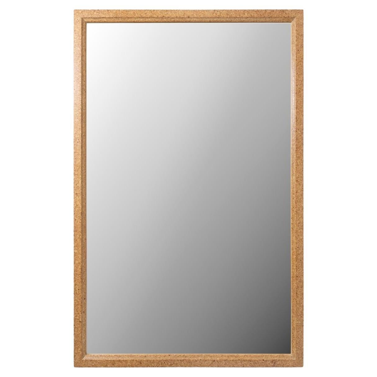 Paul Frankl Large Waxed Cork Wall Mirror for Johnson Furniture 1950s