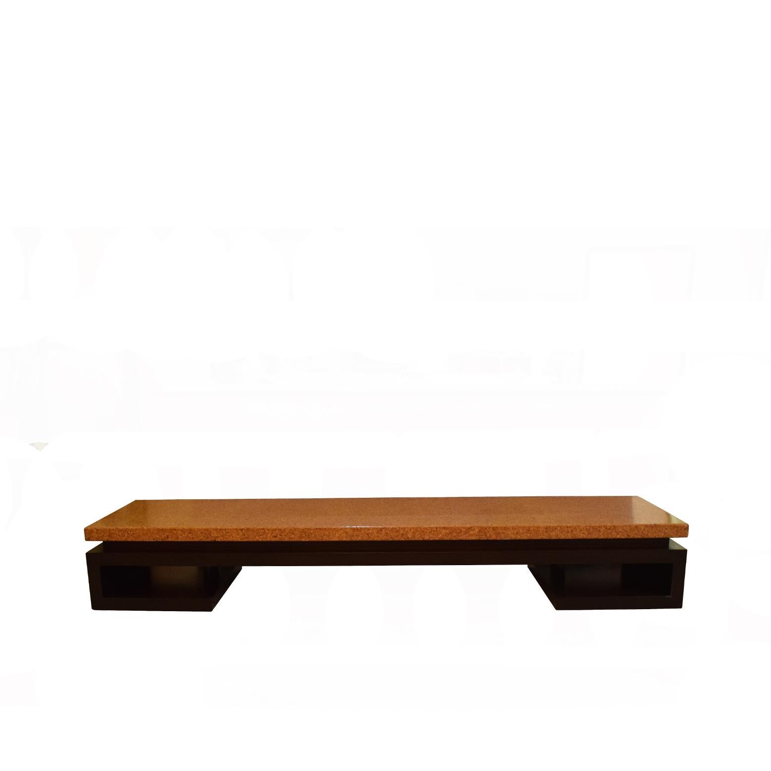Table / banc bas en liège Paul Frankl des années 1940 fabriqué par Johnson Furniture Co. entièrement restauré.