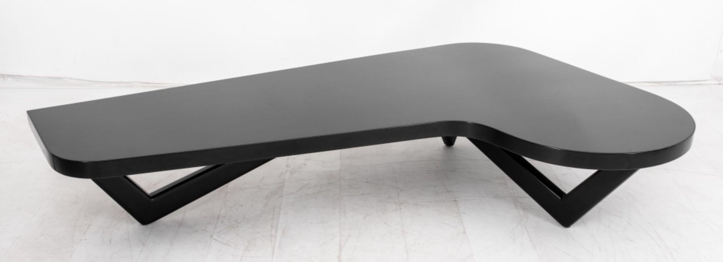 20th Century Paul Frankl Manner Black Boomerang Low Table