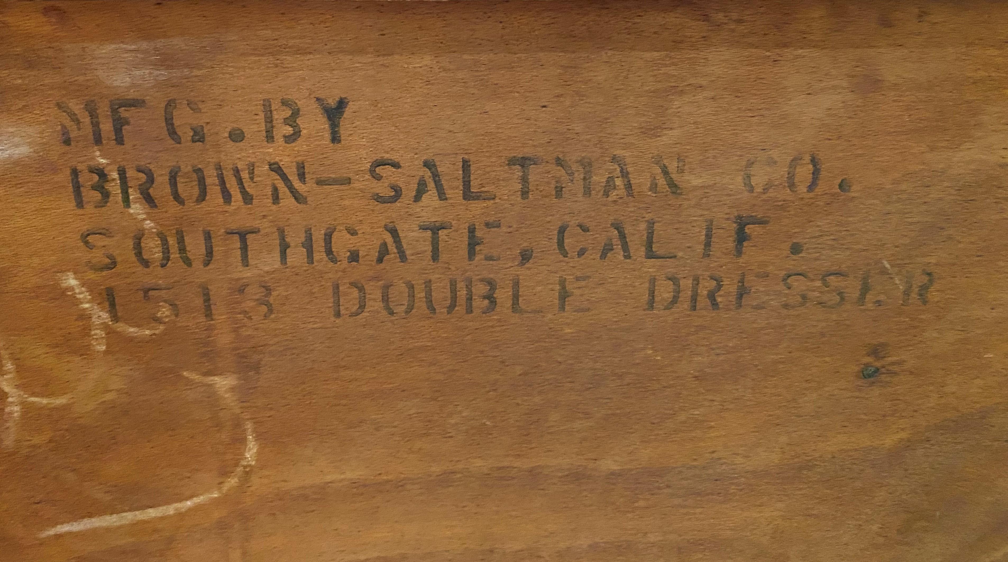 Paul Frankl Mid Century Eight-Drawer Oak Dresser for Brown-Saltman 2