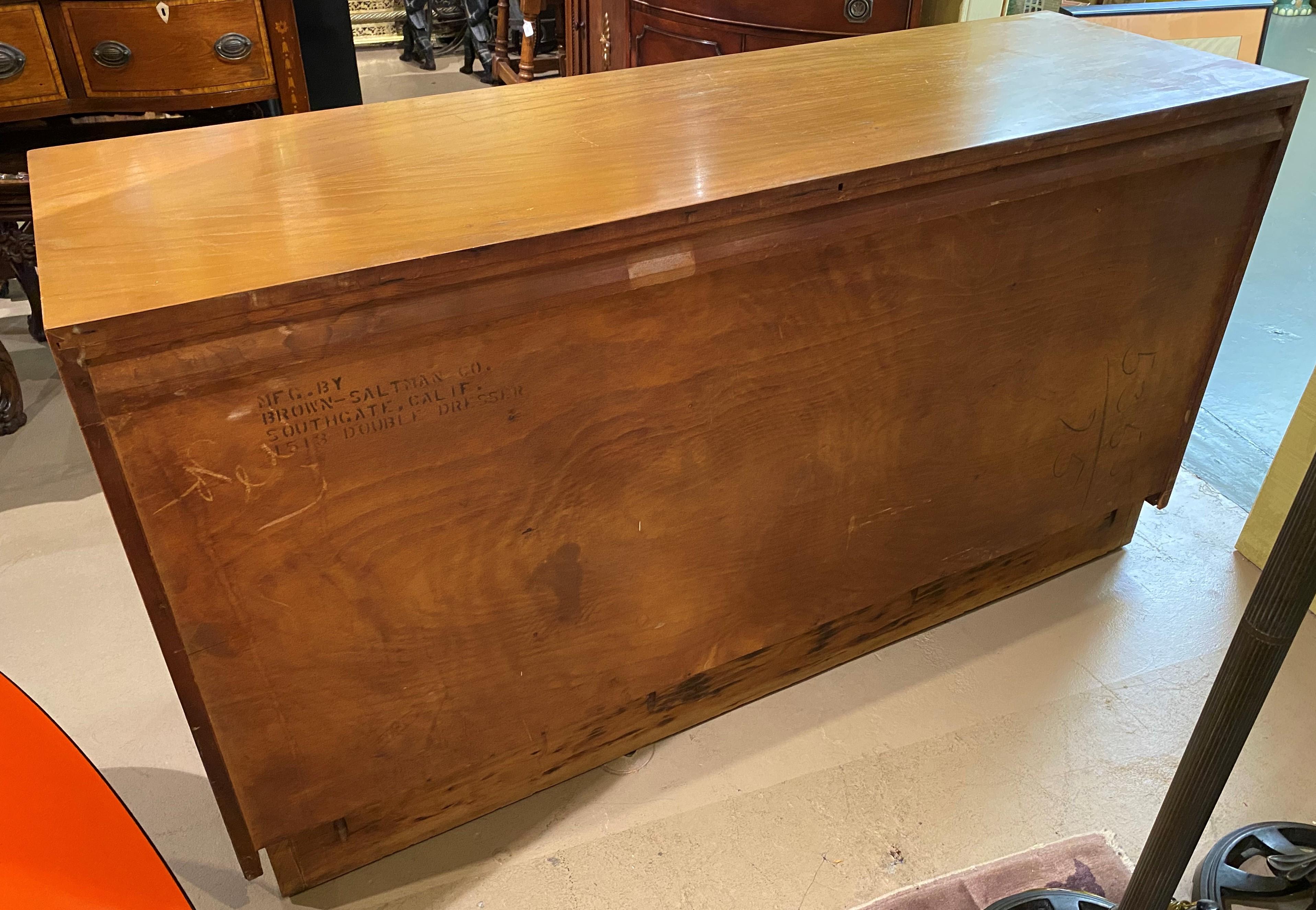 Paul Frankl Mid Century Eight-Drawer Oak Dresser for Brown-Saltman 1