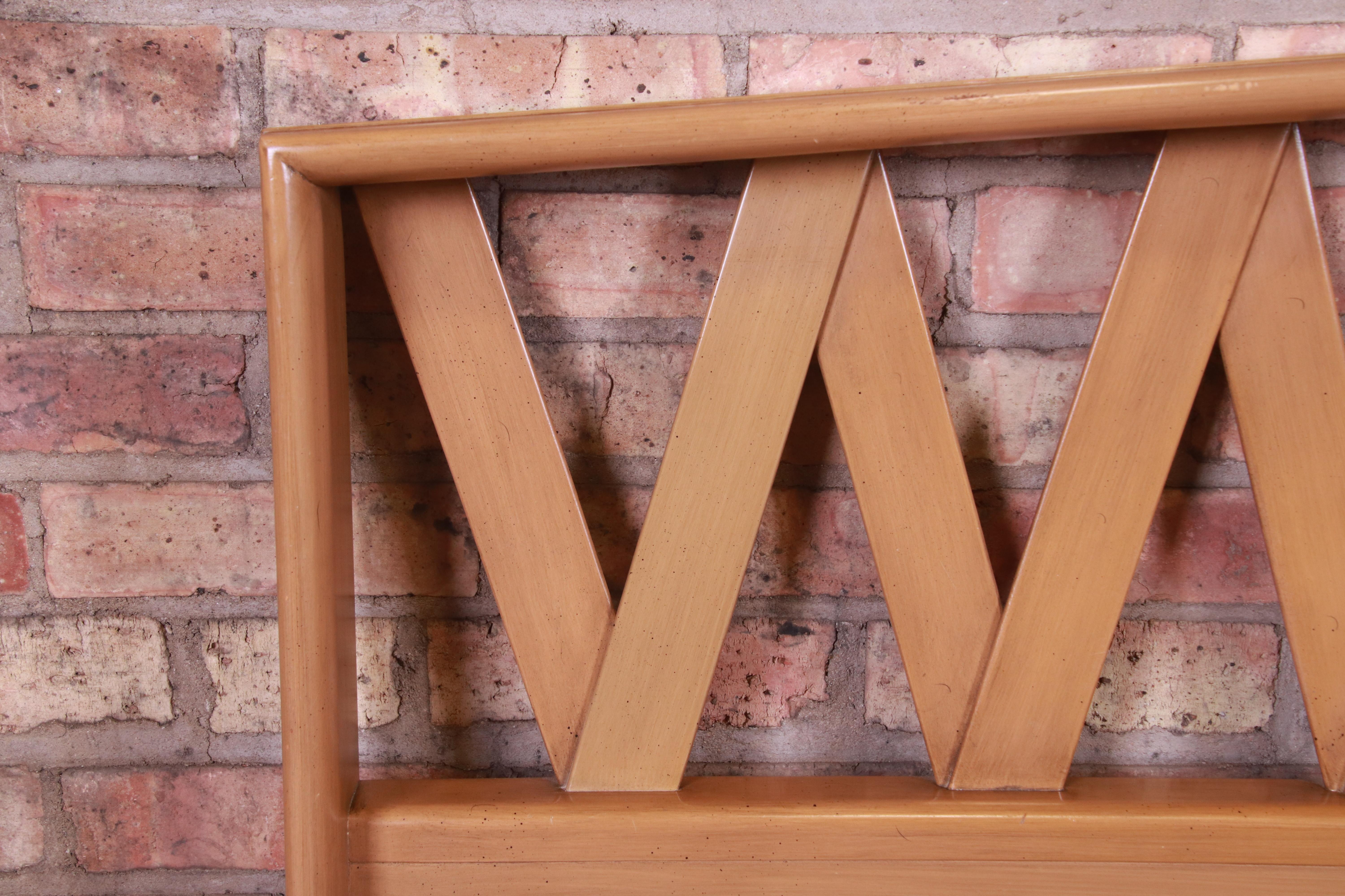 American Paul Frankl Mid-Century Modern Bleached Mahogany King Size Headboard